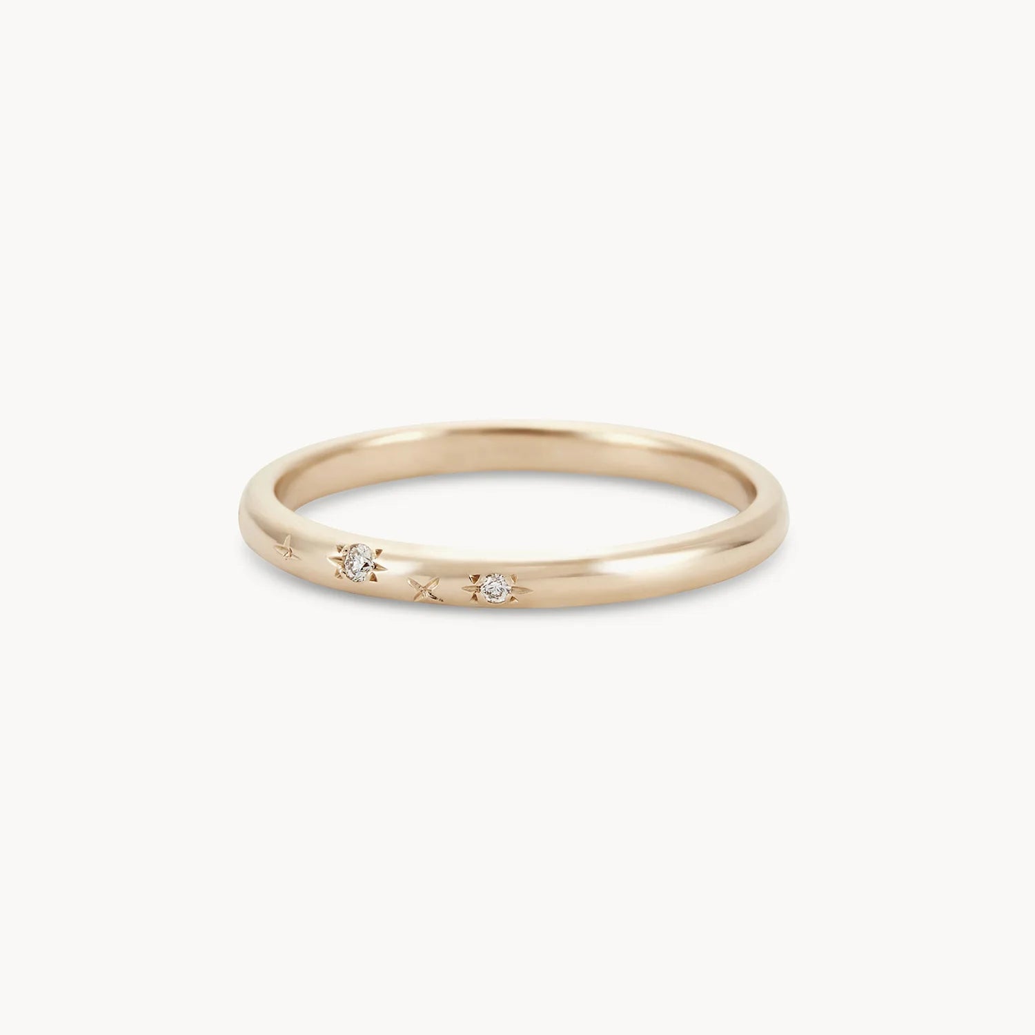 14K Yellow Gold Starlight Ring with White Diamonds - Elegant Jewelry for Weddings, Anniversaries & Special Occasions