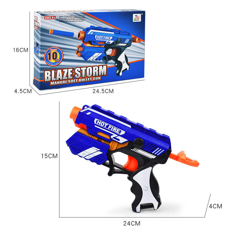 Hot Fire Blaze Storm Foam Blaster Toy for Kids - Manual Soft Bullet Gun for Outdoor Play, Nerf Battles & Backyard Fun - Safe Foam Dart Shooting Game for Boys & Girls Ages 6+