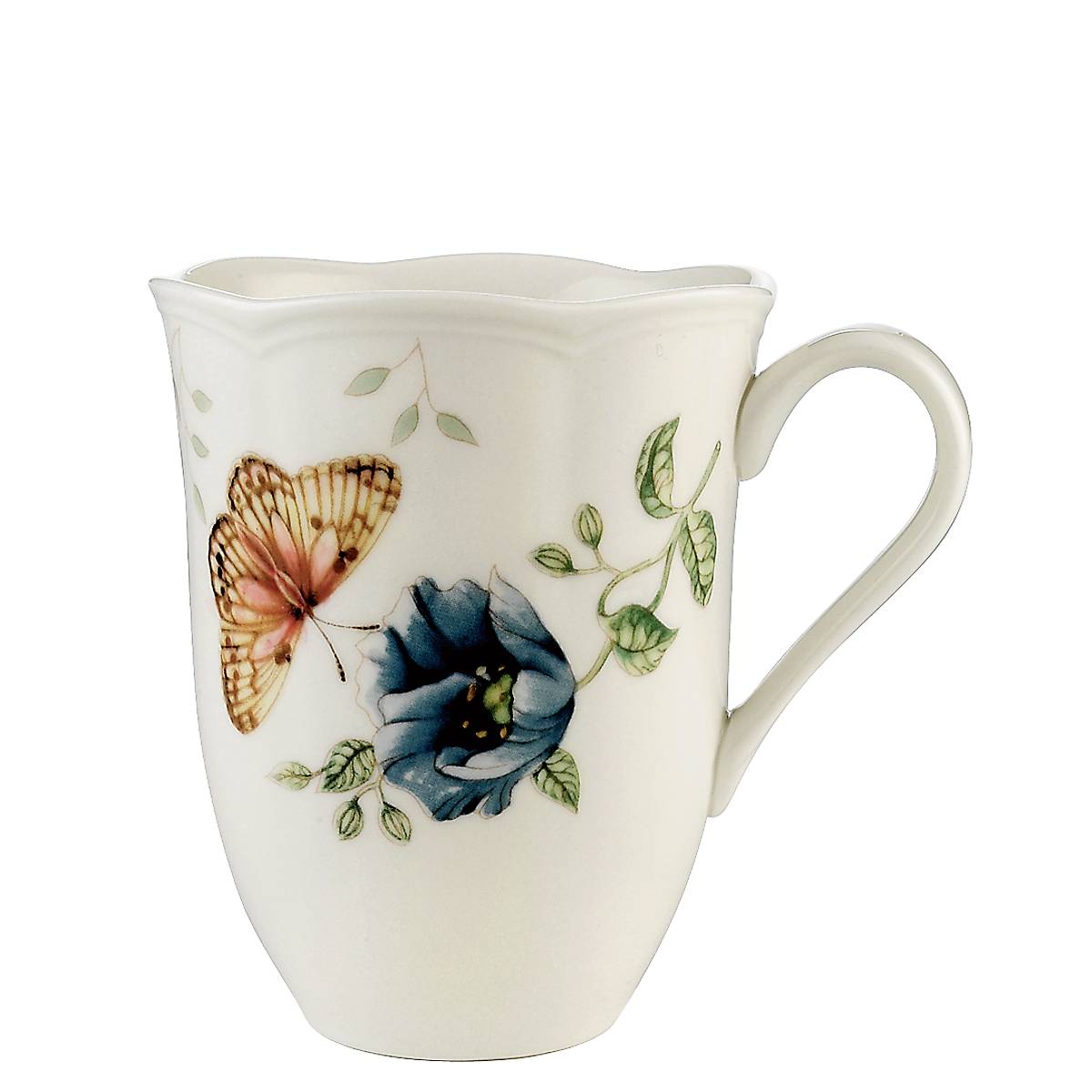 Butterfly Meadow Fritillary Ceramic Coffee Mug - 15oz Hand-Painted Floral Design Tea Cup - Perfect for Home, Office & Gift Giving