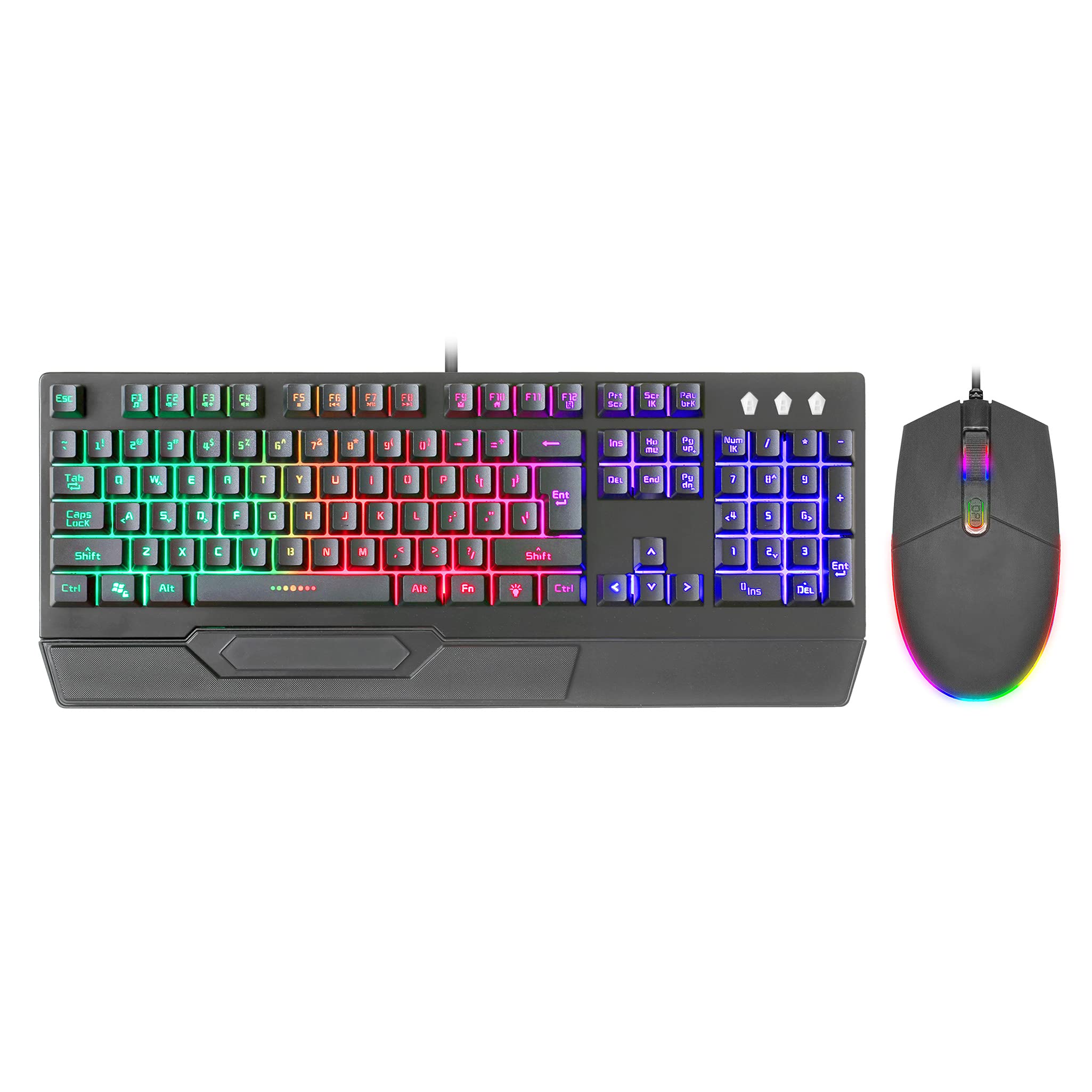 Sentry Industries HPXKX200 Gaming Keyboard and Mouse Combo - Mechanical RGB Backlit Keyboard, Wired Ergonomic Mouse - Perfect for PC, Mac, Laptop Gaming & Office Work