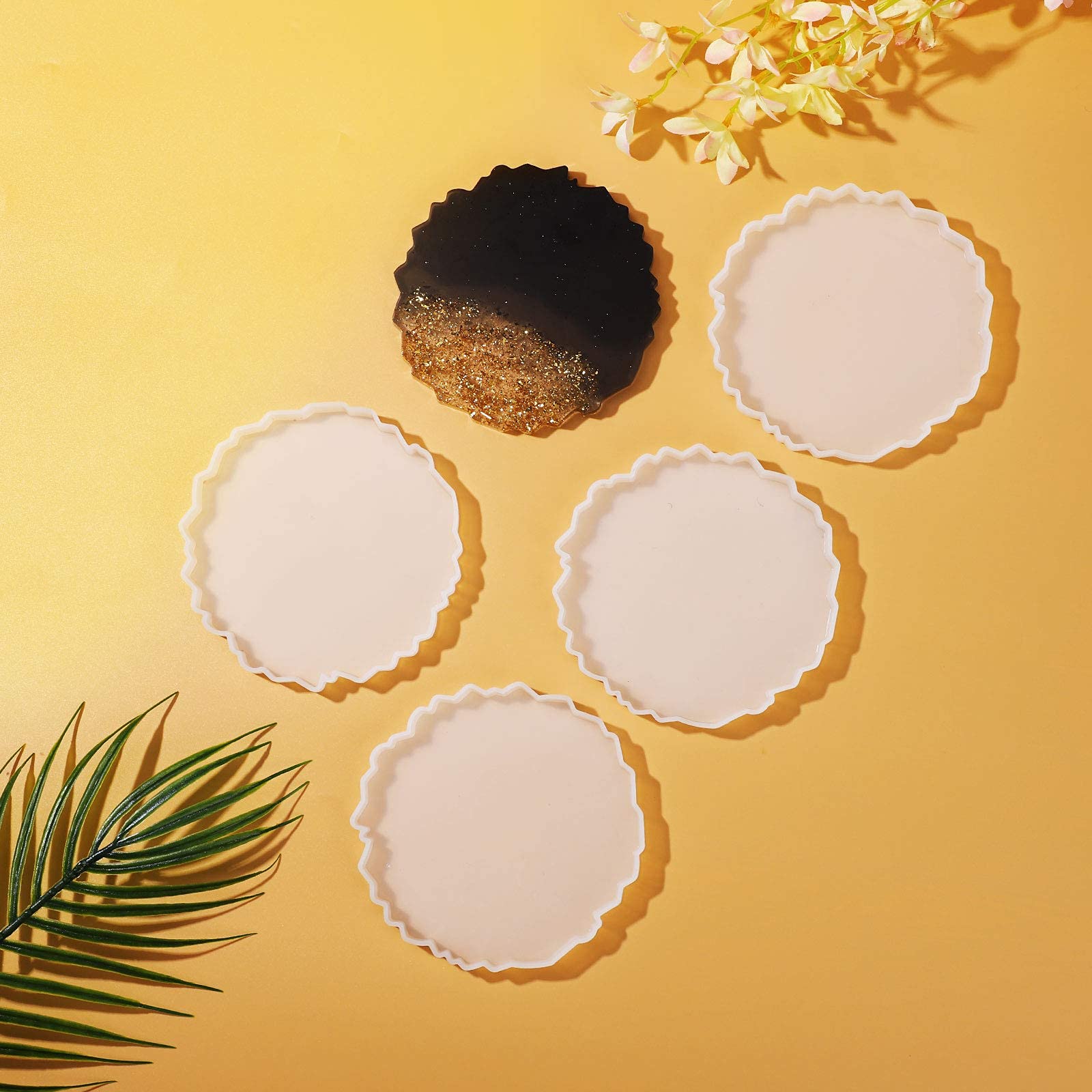 Gartful Resin Coaster Molds Set - 4-Piece Irregular Epoxy Casting Molds for DIY Coasters, Faux Agate Slices, Cup Mats & Candle Holders - Perfect for Home Decor, Craft Projects & Unique Gifts