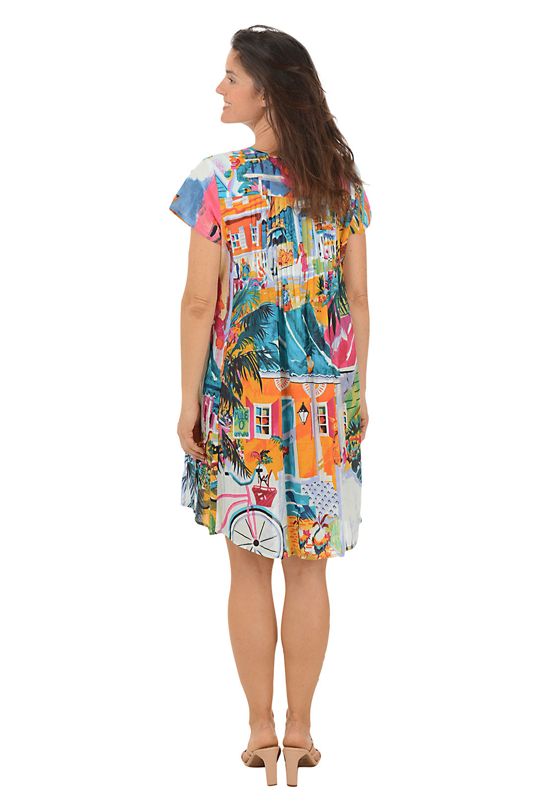 Florida Organic Cotton Short Sleeve Dress for Women - Breathable Summer Casual Sundress for Beach, Vacation & Everyday Wear