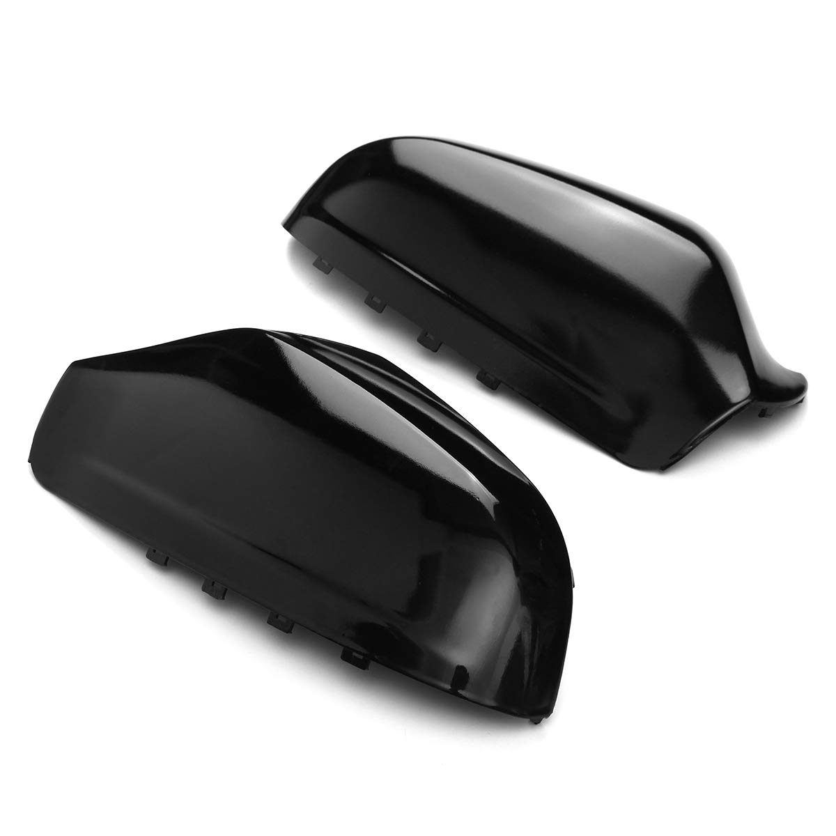 Black Car Door Wing Mirror Cover Cap Set - Left & Right Side Replacement - Perfect for Sedans, SUVs & Trucks - Enhances Vehicle Style & Protection