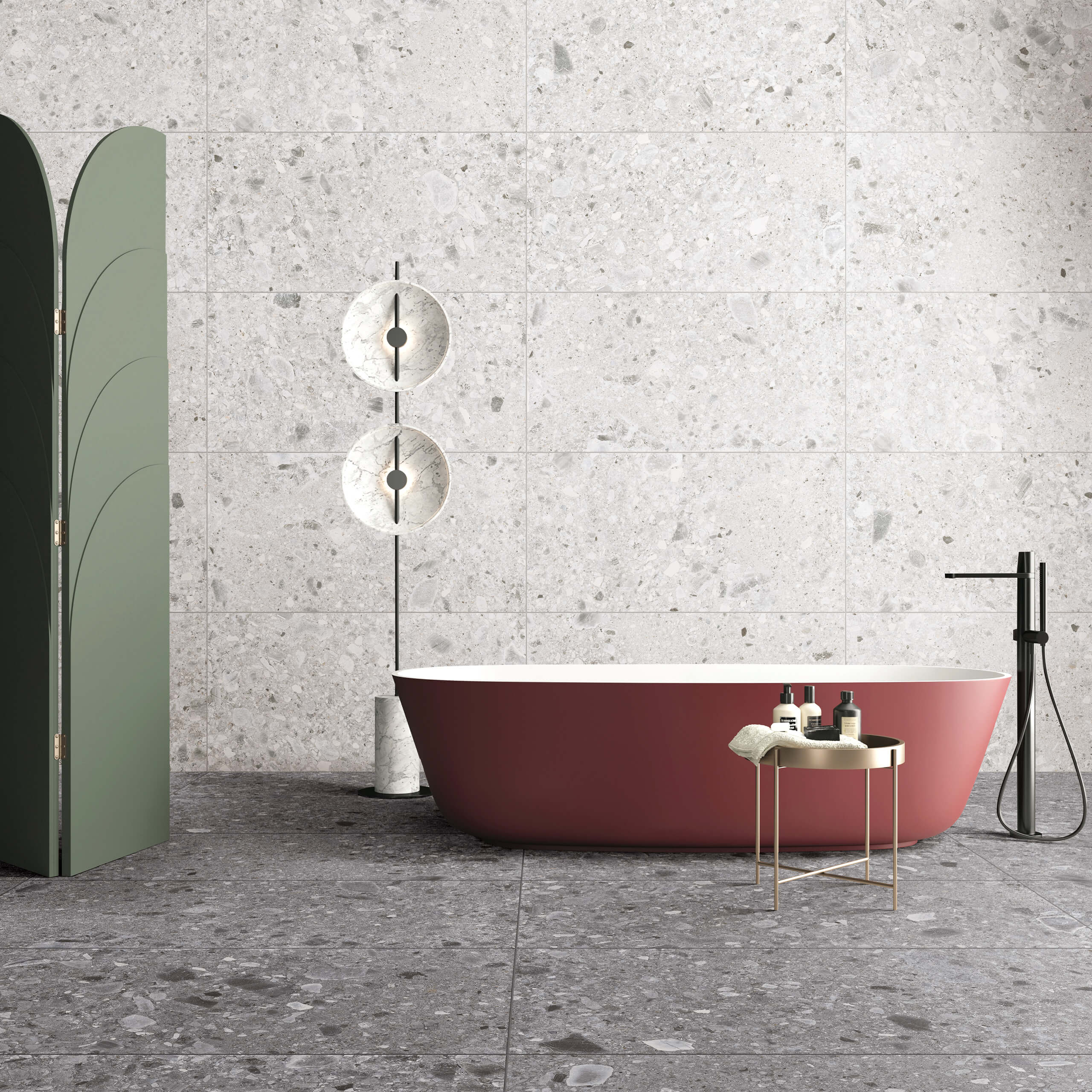 Premium Ceppo Stone 300x300mm Matte Surface Tec Light Grey Tiles - Perfect for Bathroom Floors, Kitchen Backsplashes & Modern Interior Design