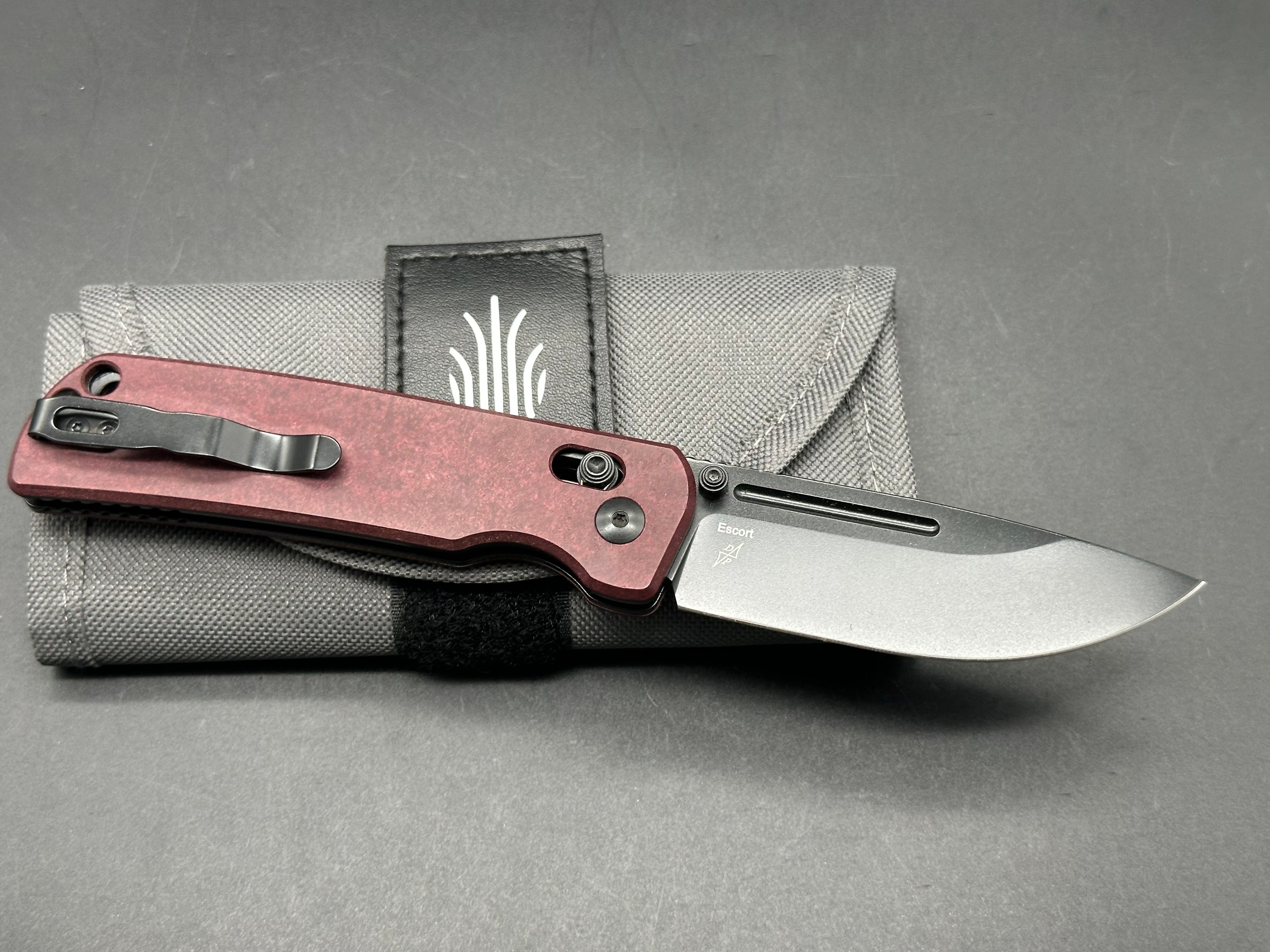 Kizer Escort Folding Pocket Knife with Red Richlite Scales - EDC, Outdoor, Camping & Everyday Carry Knife for Men & Women