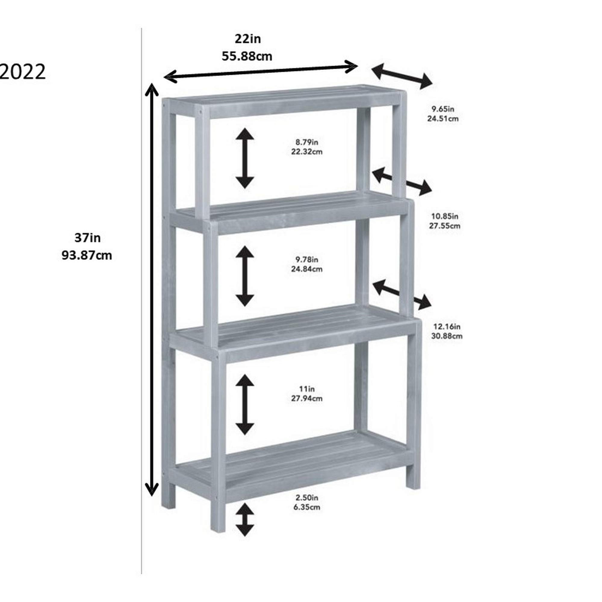 HomeRoots 37 Inch 4-Shelf Espresso Bookcase - Perfect for Living Room, Bedroom, or Office Storage