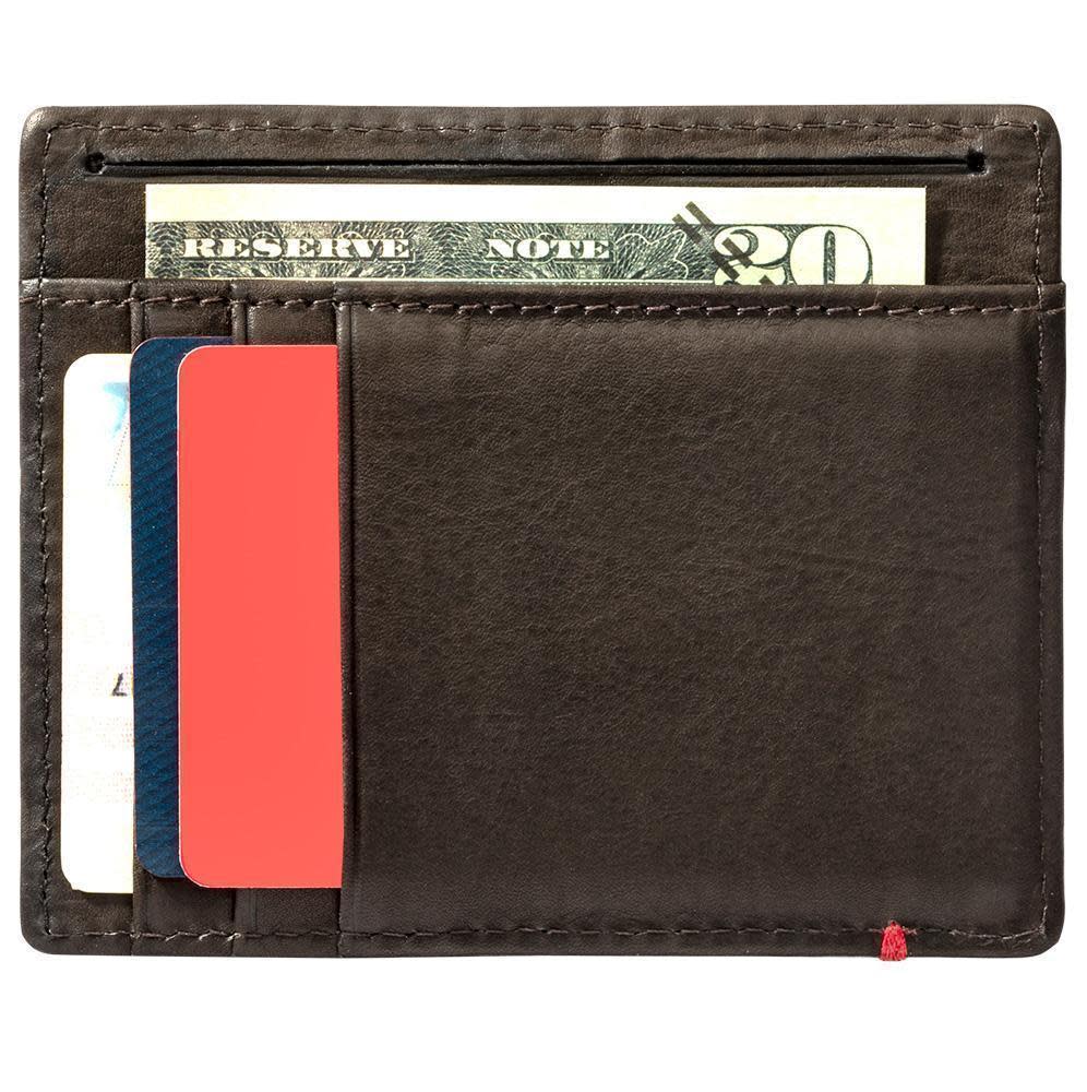 Genuine Mocha Leather Wallet with Cross Wings Metal Plate Design - Stylish & Durable for Men & Women - Perfect for Everyday Use, Travel & Gifts