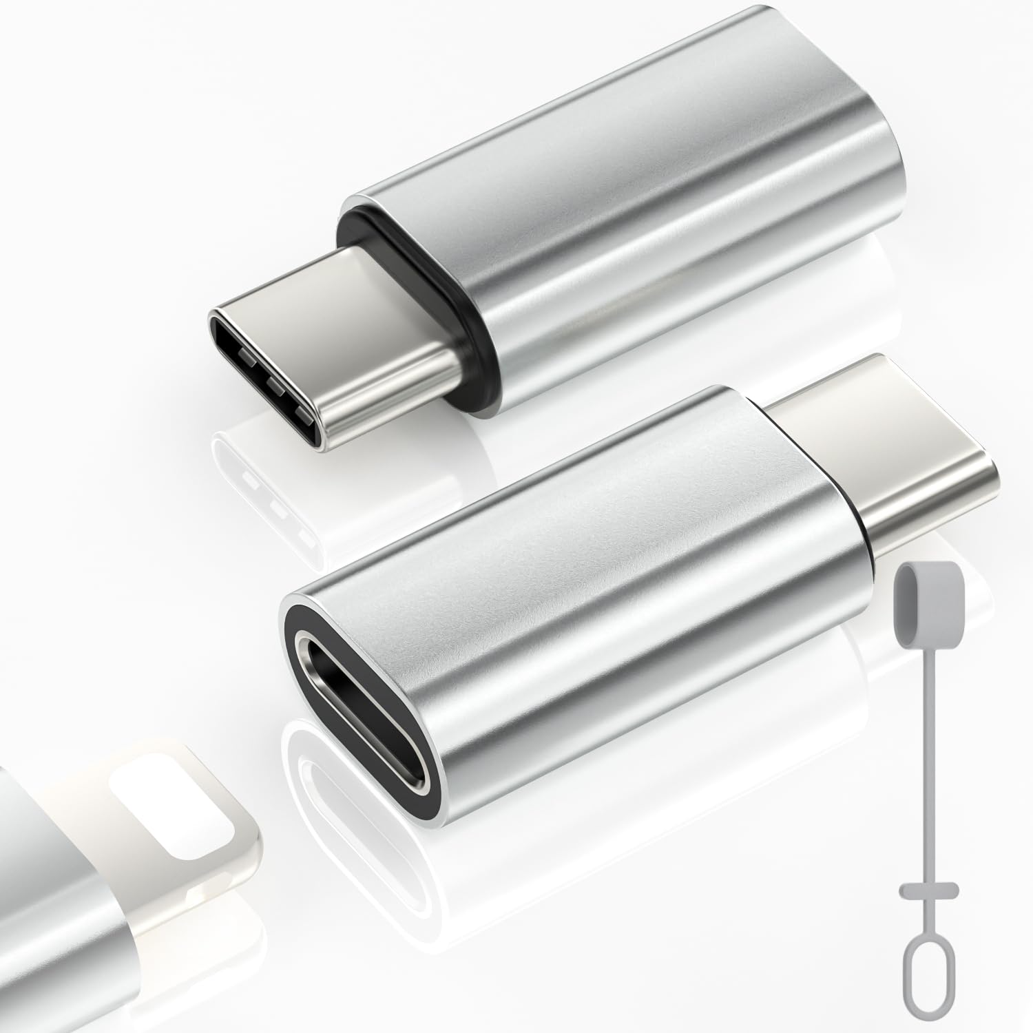 Zestiq 2-Pack Lightning to USB C Adapter, Female Lightning to Male USB C Converter for iPhone 16/16 Pro/15 Pro Max/15 Plus, Galaxy S24/S23, iPad - Perfect for Charging & Data Transfer (Not for Audio/OTG/Headphones)