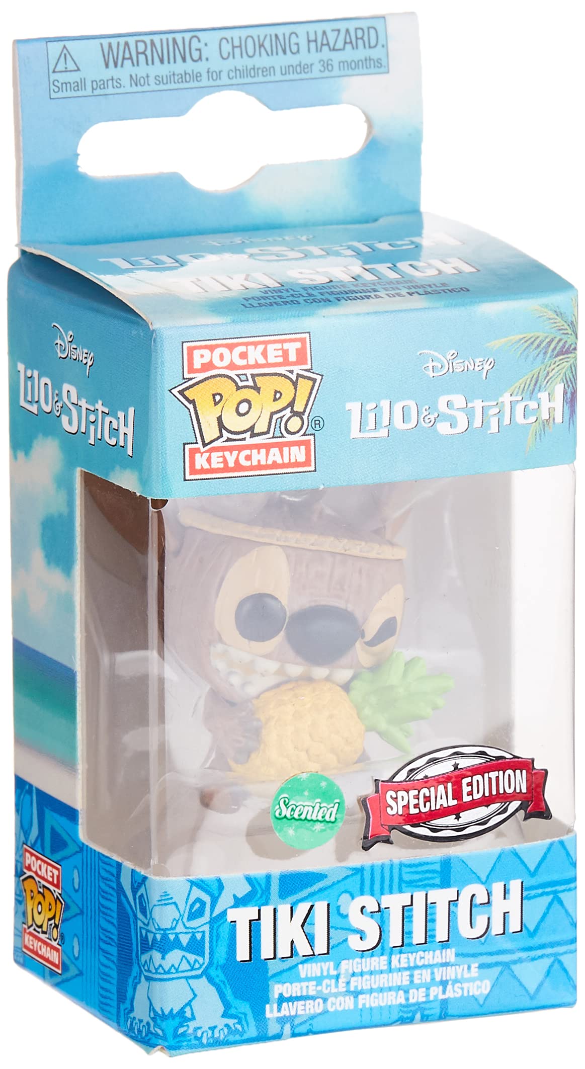 Exclusive Disney Lilo & Stitch Scented Tiki Stitch Funko Pocket Pop! Keychain - Perfect for Backpacks, Gifts & Disney Collectors
