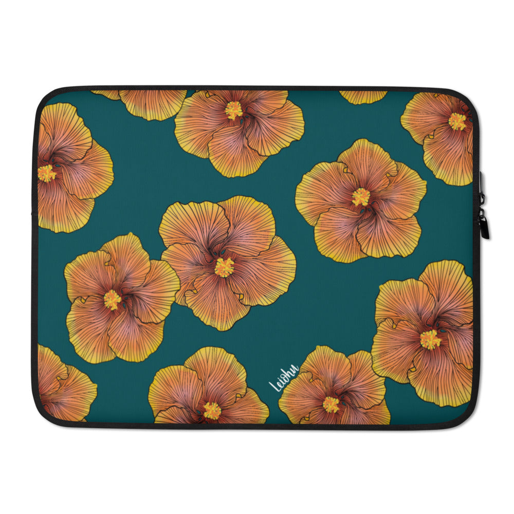 Sunrise Hibiscus Laptop Sleeve - Protective 13-15 Inch Computer Case for MacBook, Ultrabook | Perfect for Work, Travel & School