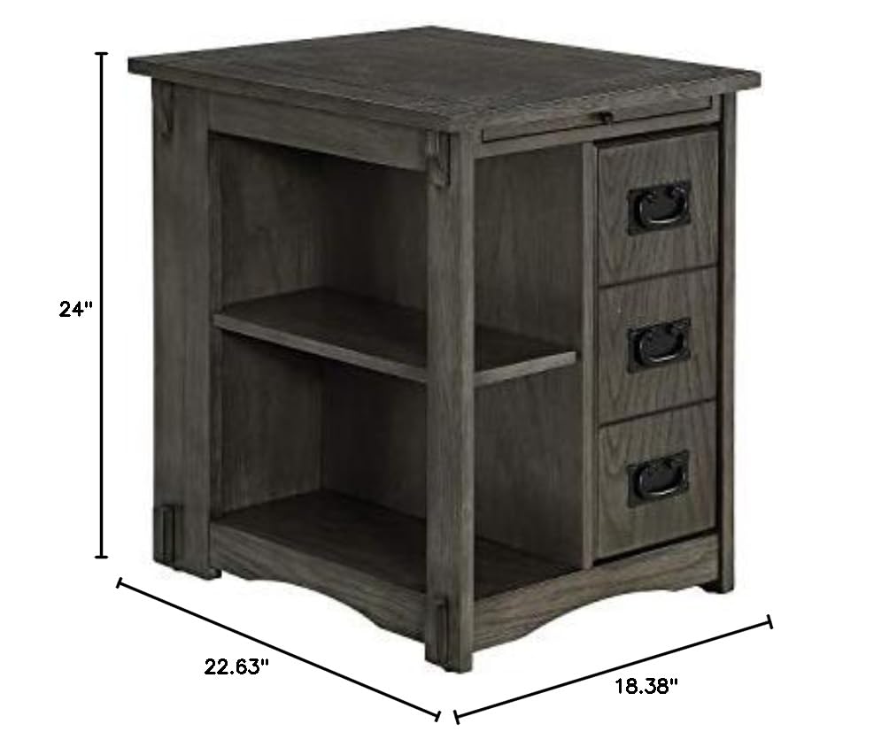Powell Sheryl Side Accent Table - Modern Gray End Table for Living Room, Bedroom & Office - Small Space Furniture with Stylish Design