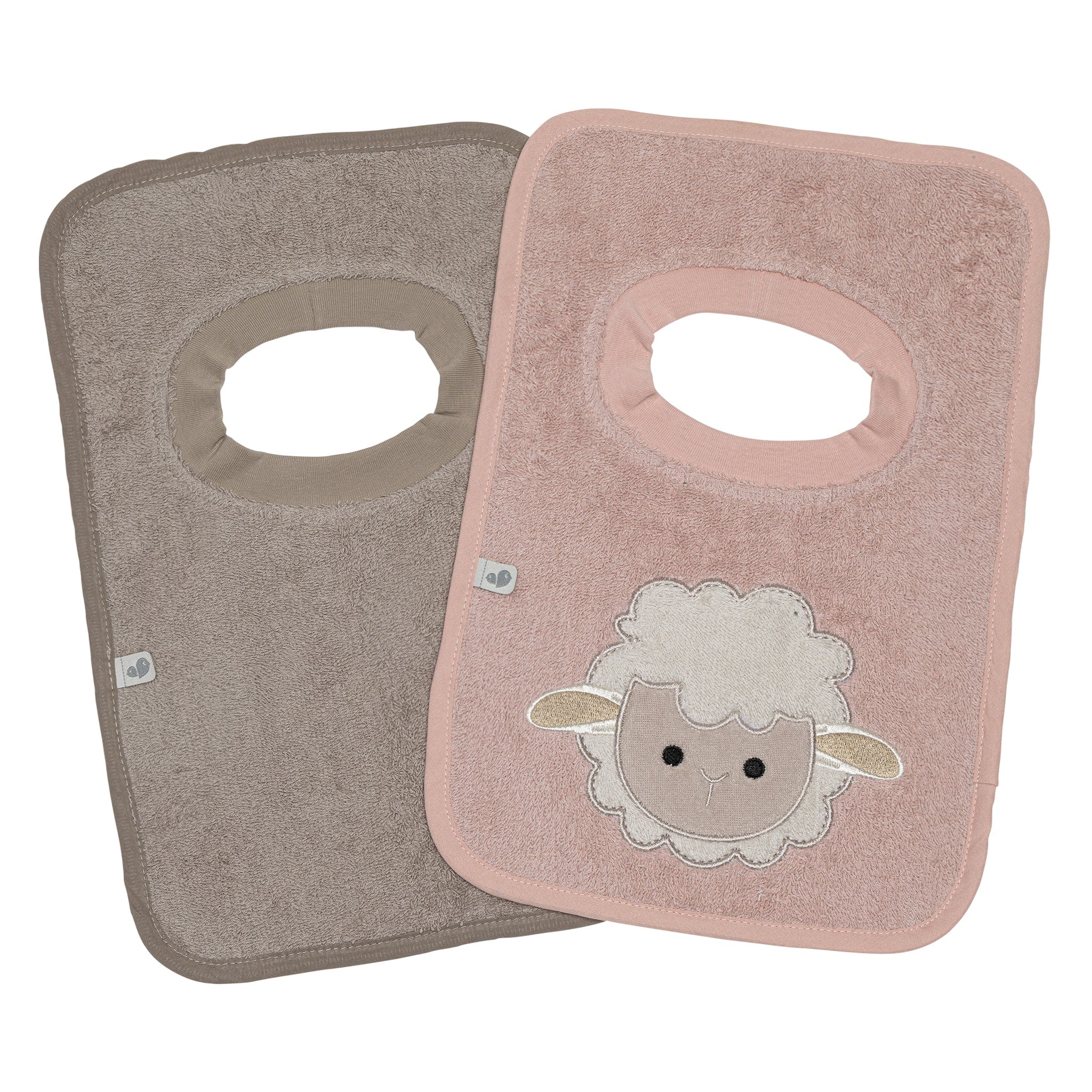 2 Pack Terry Cloth Baby Bibs with Sheep Design - Soft & Absorbent for Feeding, Drool Control, and Mess-Free Mealtime