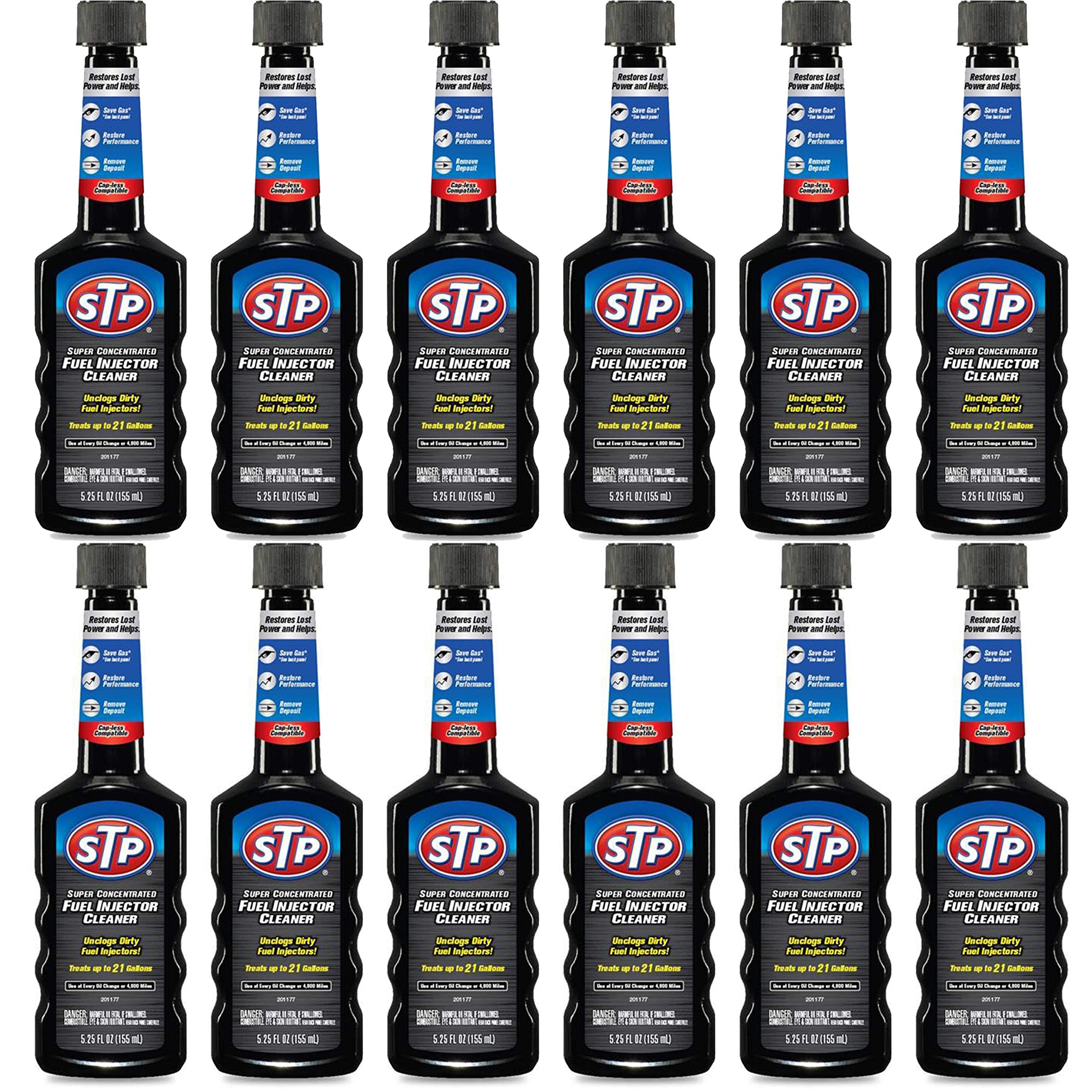 STP Super Concentrated Fuel Injector Cleaner - 5.25 Fl Oz (Pack of 12) | Improves Engine Performance & Gas Mileage | For Cars, Trucks & SUVs