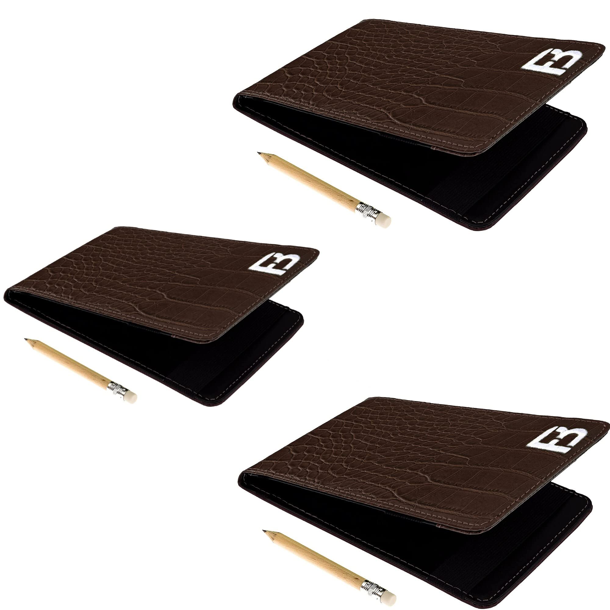 Premium Leather Golf Scorecard Holder & Yardage Book Cover - Golf Accessories with Free Pencil & Stat Tracker Sheet - Perfect for Golf Tournaments, Practice Rounds & Course Management