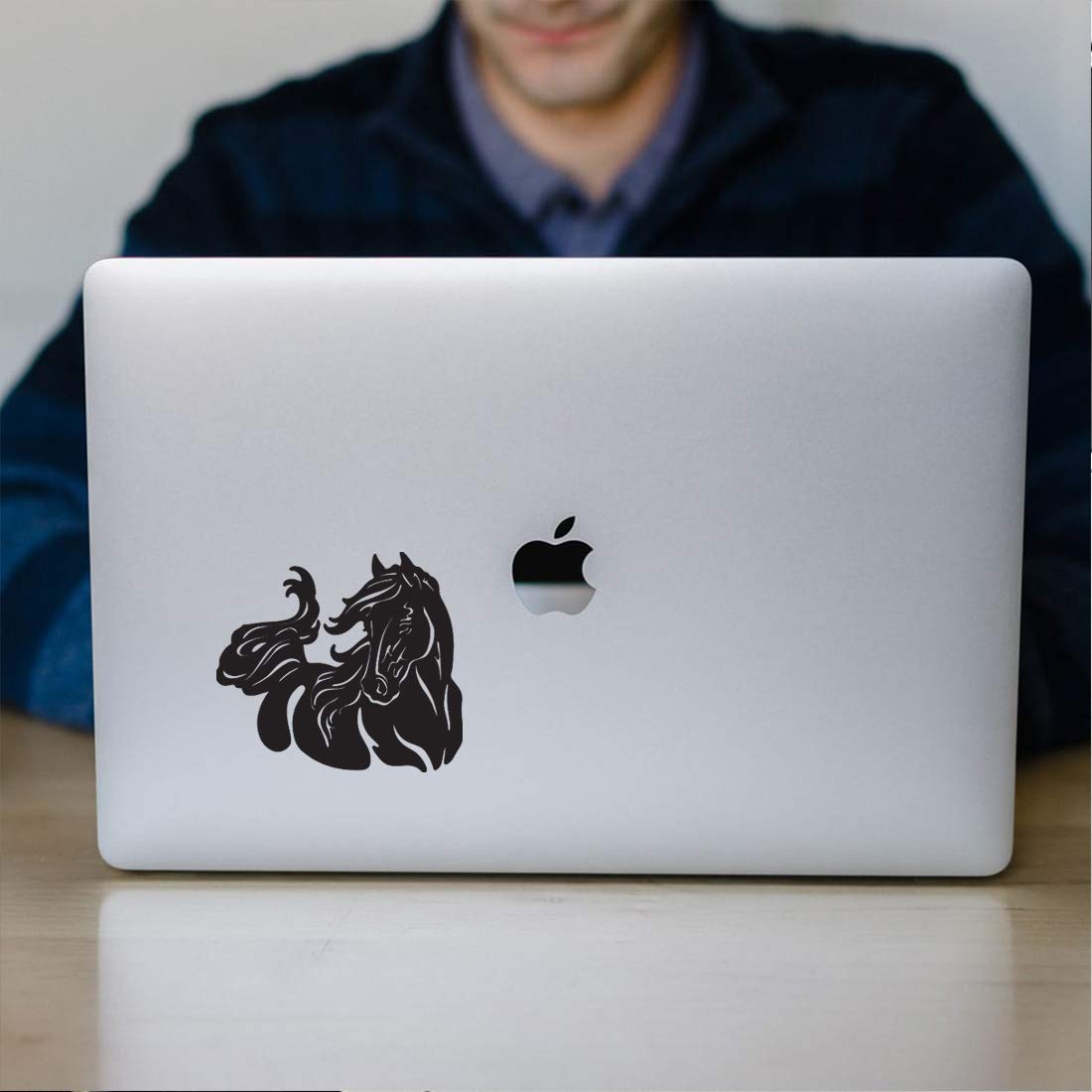Premium Waterproof Vinyl Decal Stickers - Horse Design (Black, Set of 2) for Laptop, Phone, Helmet, Car Window, Bumper, Mug, Cup, Door & Wall Decoration - Perfect for Home, Office, Vehicle & Gift Giving