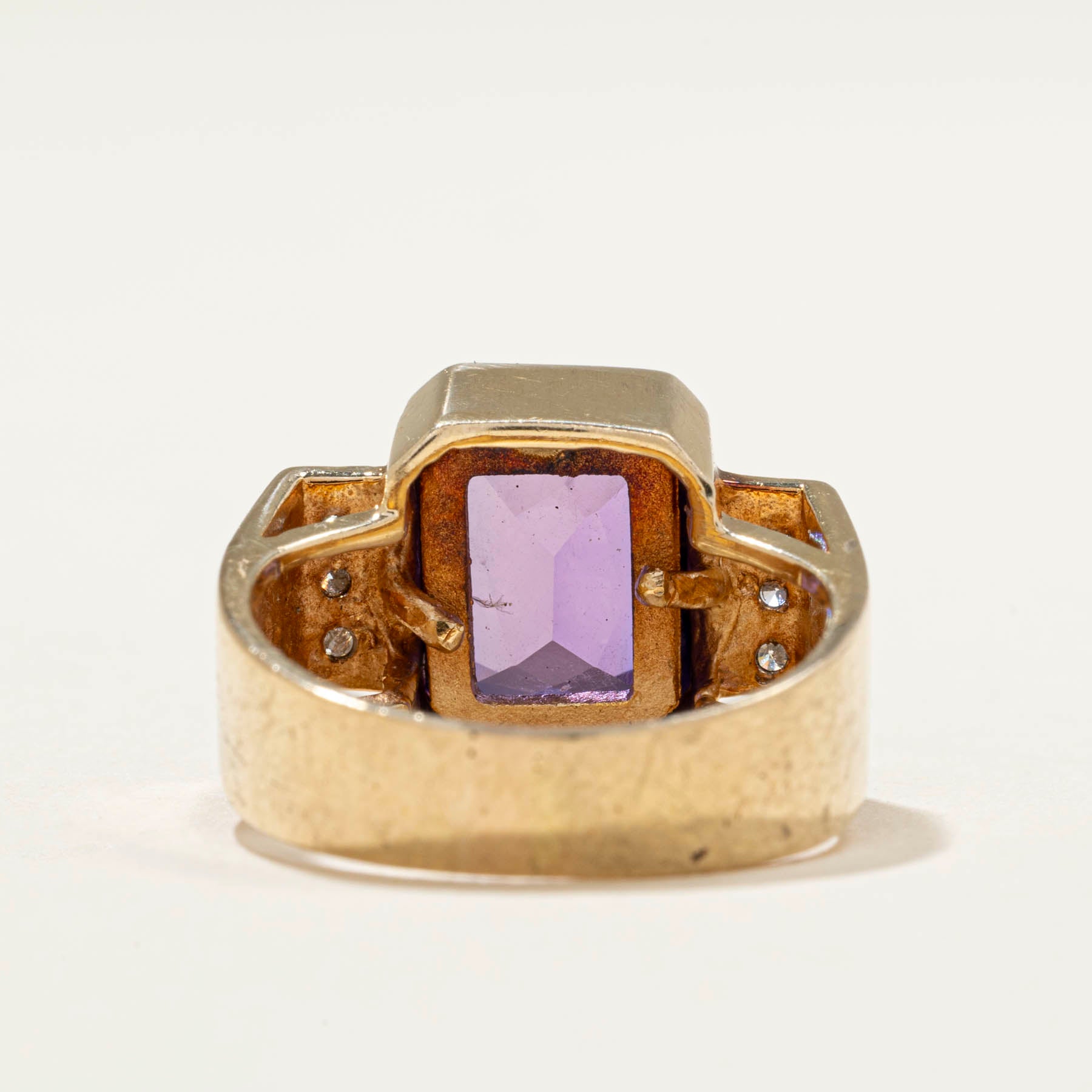 3.30ct Synthetic Sapphire & 0.08ctw Natural Diamond Cocktail Ring - Size 5.25 | Elegant Evening Wear & Special Occasion Jewelry for Women