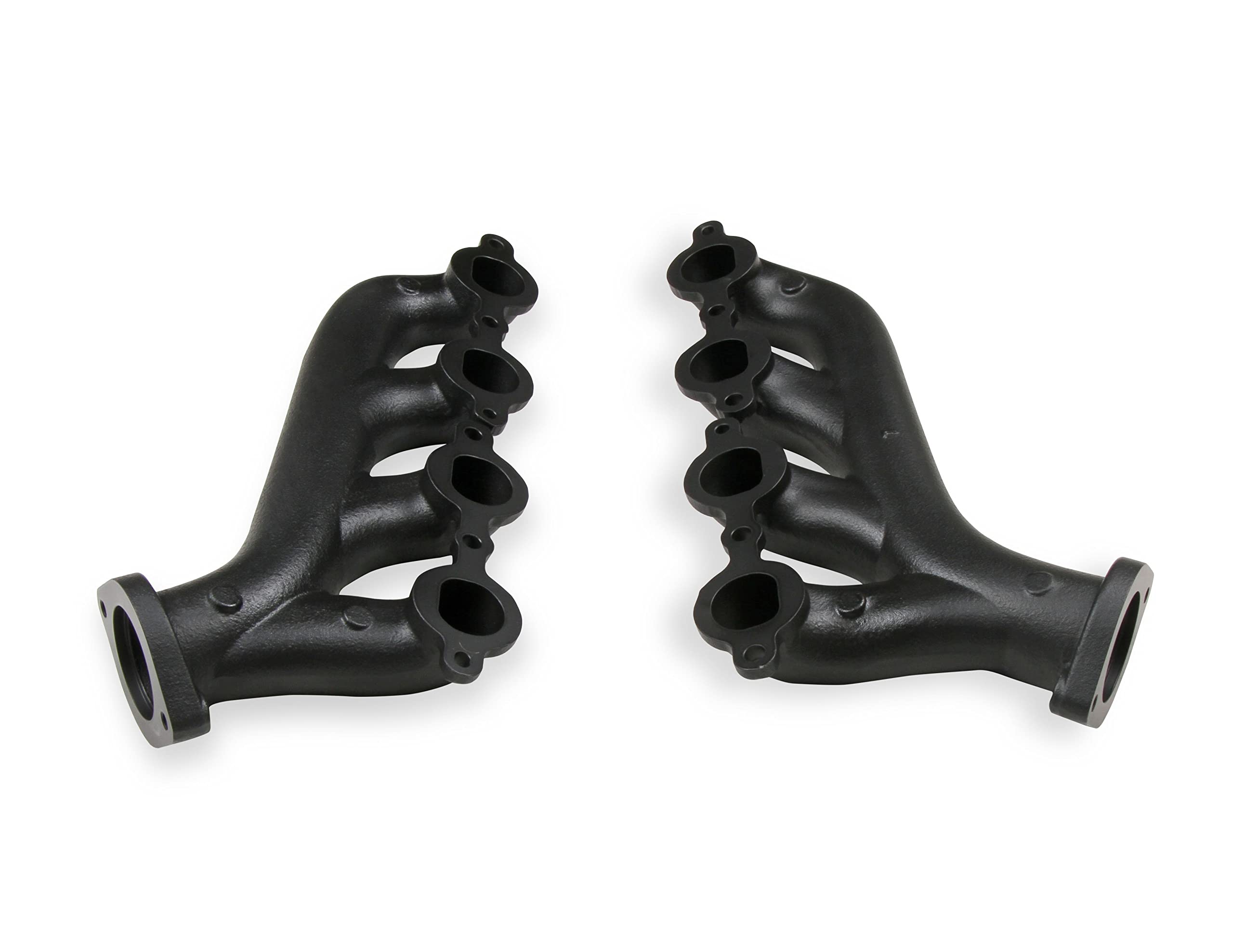 LS Black Ceramic Coated Cast Iron Exhaust Manifolds - High Performance Pair for Ford Mustang, Chevy Camaro & Dodge Challenger - Perfect for Racing, Off-Road & Engine Upgrades