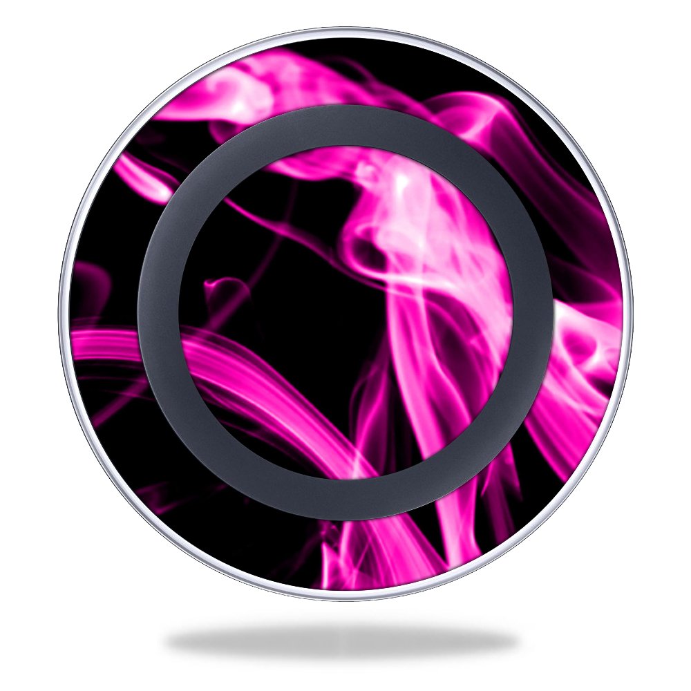 MightySkins Pink Flames Skin Wrap for Samsung Wireless Charging Pad - Protective Cover Sticker | Perfect for Home, Office & Car Charging Stations