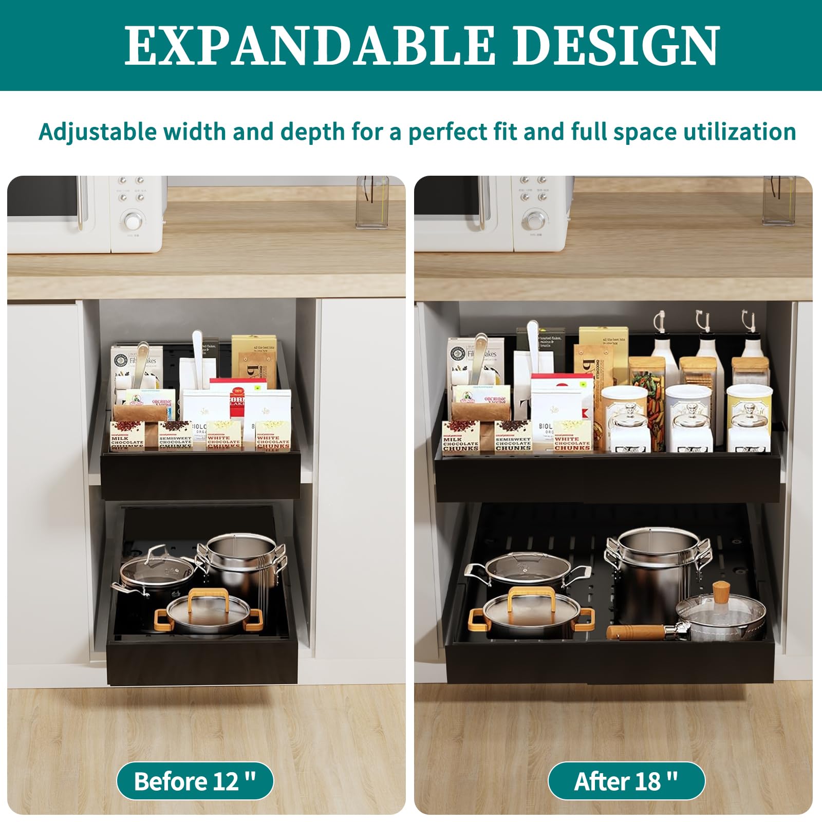 Expandable Pull Out Cabinet Organizer (12