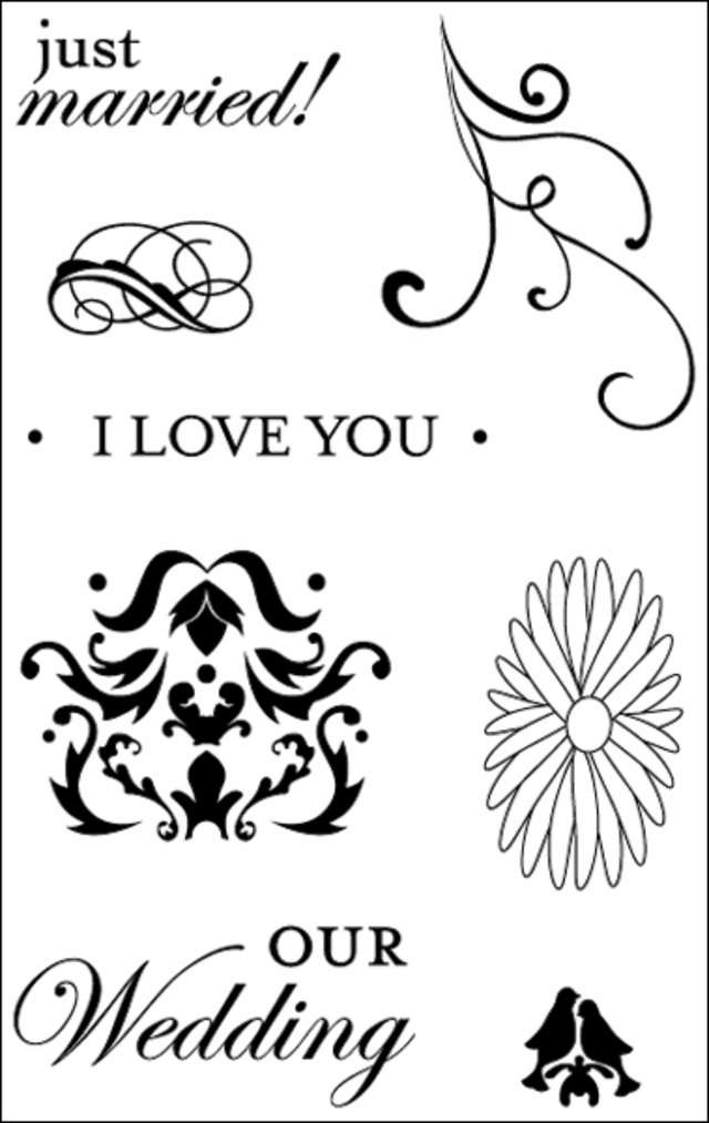 Making Memories I Do Mini Clear Stamps - Wedding Icons for Scrapbooking, Card Making & DIY Invitations | Perfect for Bridal Shower, Anniversary & Love Theme Crafts