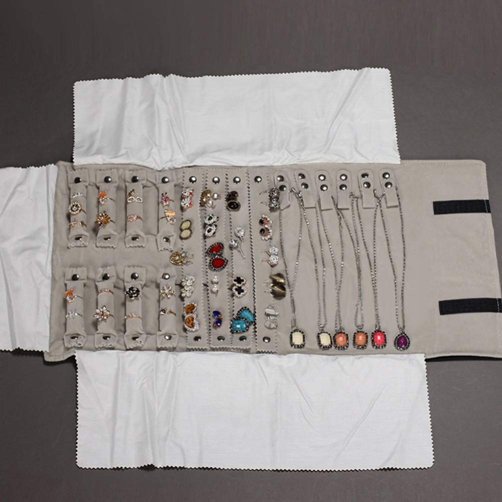 EXCEART Roll Up Jewelry Organizer - Compact Travel Jewelry Pouch for Earrings, Necklaces & Accessories - Portable Jewelry Storage Bag for Women - Perfect for Travel, Home Organization & Gift Giving