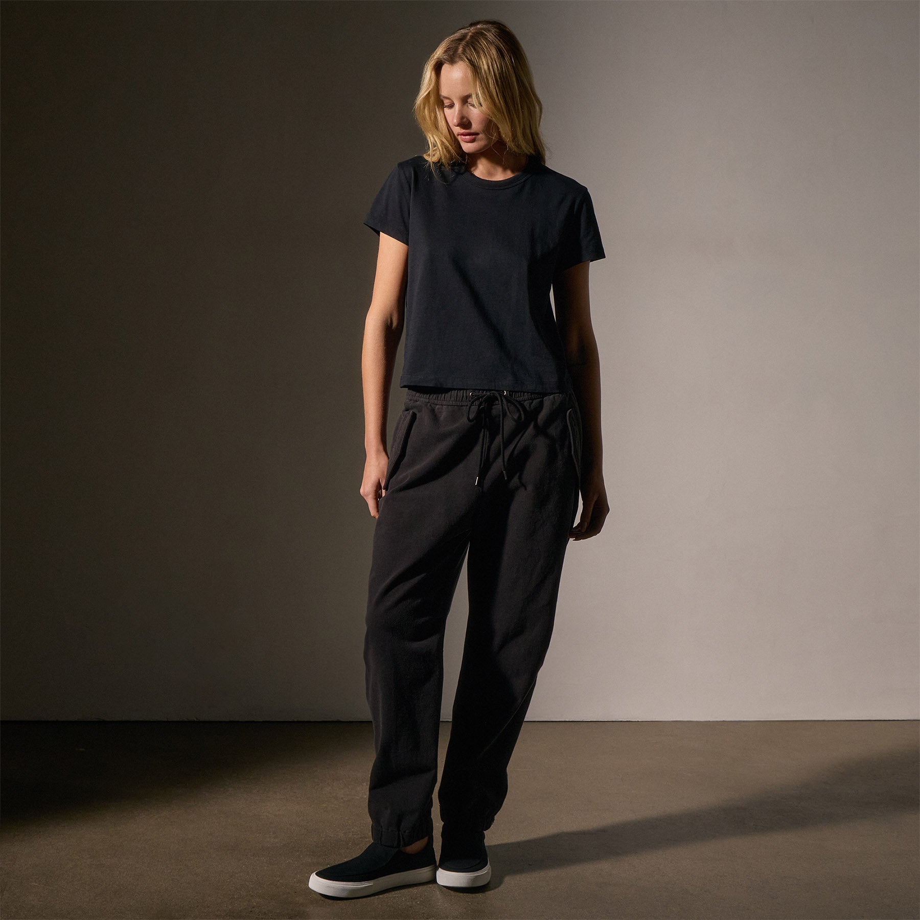 Soft Brushed Elevated Jersey Short Sleeve T-Shirt for Women - Comfortable Casual Black Tee for Everyday Wear, Lounge & Outings