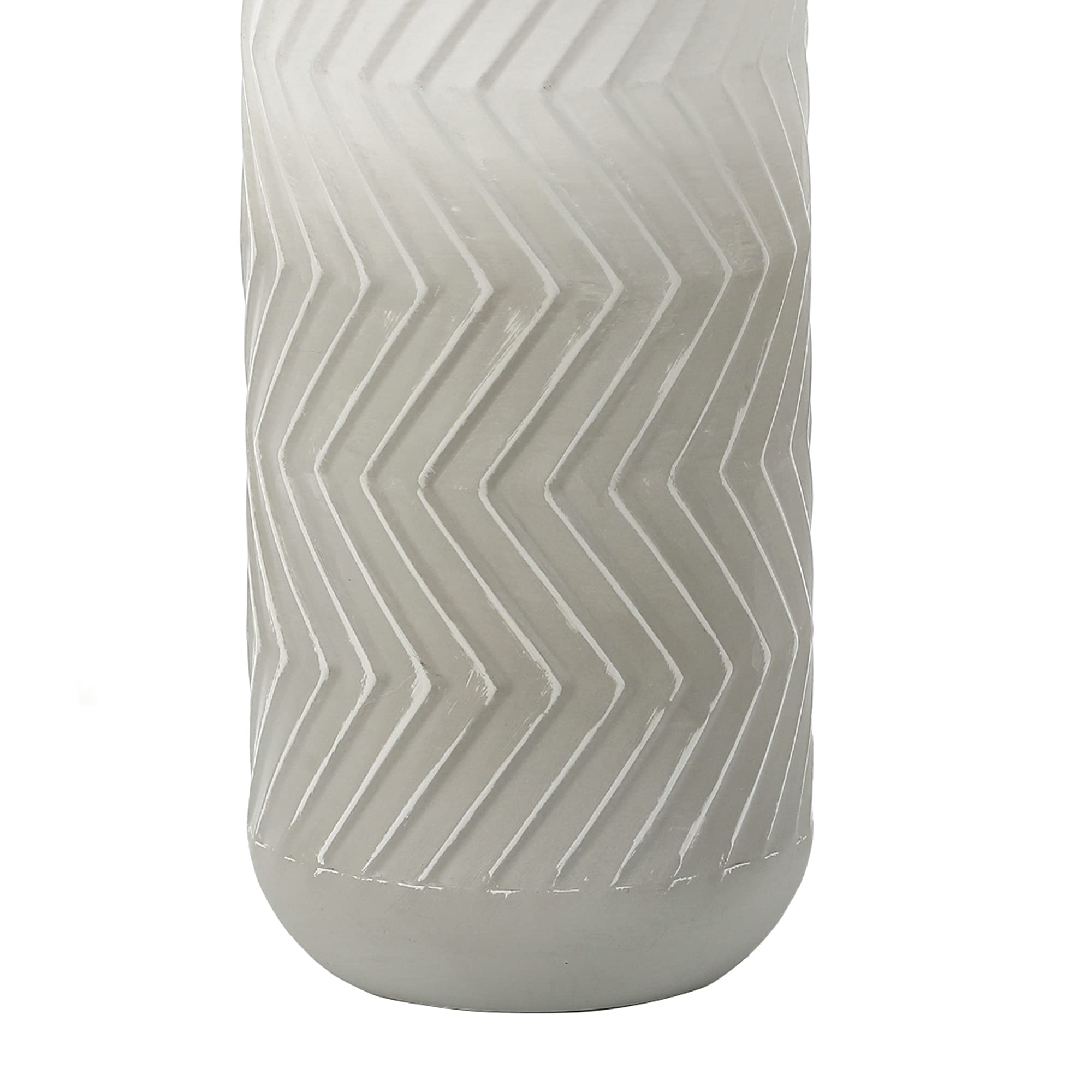 LuxenHome Set of 2 Gray and White Metal Bottle Vases - Modern Decorative Vases for Home, Office, Wedding & Party Decor | Perfect for Flowers, Centerpieces & Gift Giving