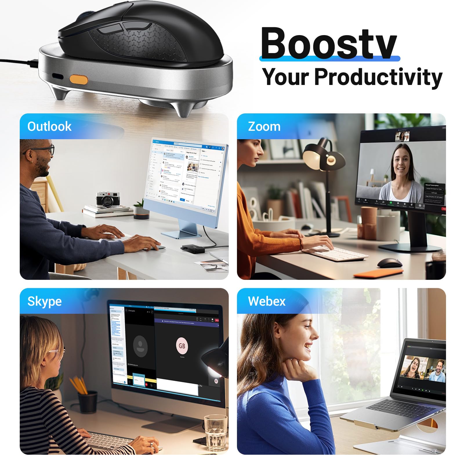 HONKID Undetectable Mouse Mover Jiggler - USB Plug & Play with ON/Off Switch, Automatic Mouse Movement Simulator to Prevent Computer Sleep/Lock Screen - Perfect for Remote Work, Gaming & Office Use (Silver)