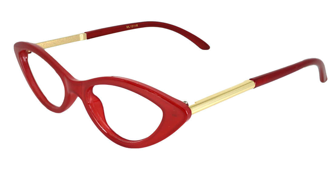 Pastel Cateye Sunglasses for Women - Plastic & Metal Frame ML1511R - Trendy Retro Style for Beach, Driving & Outdoor Fashion