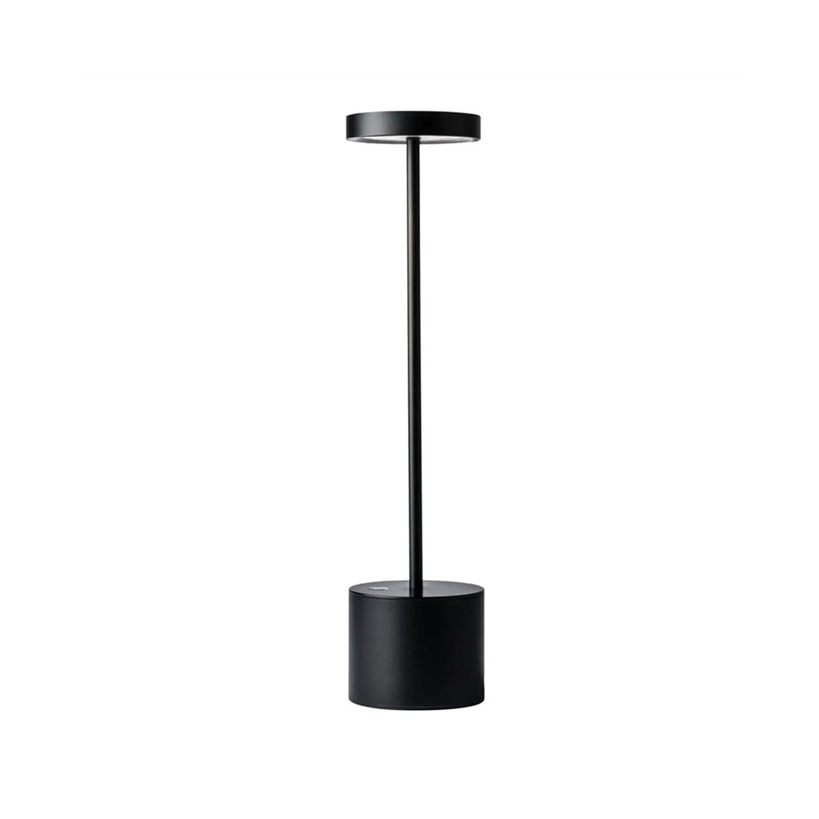TOMYEUS Modern LED Table Lamp - USB Rechargeable Night Light with 2 Brightness Levels, Metal Desk Lamp for Bedroom, Office, Reading & Restaurant Use (Black) - Perfect for Nightstands, Study Desks & Dining Areas