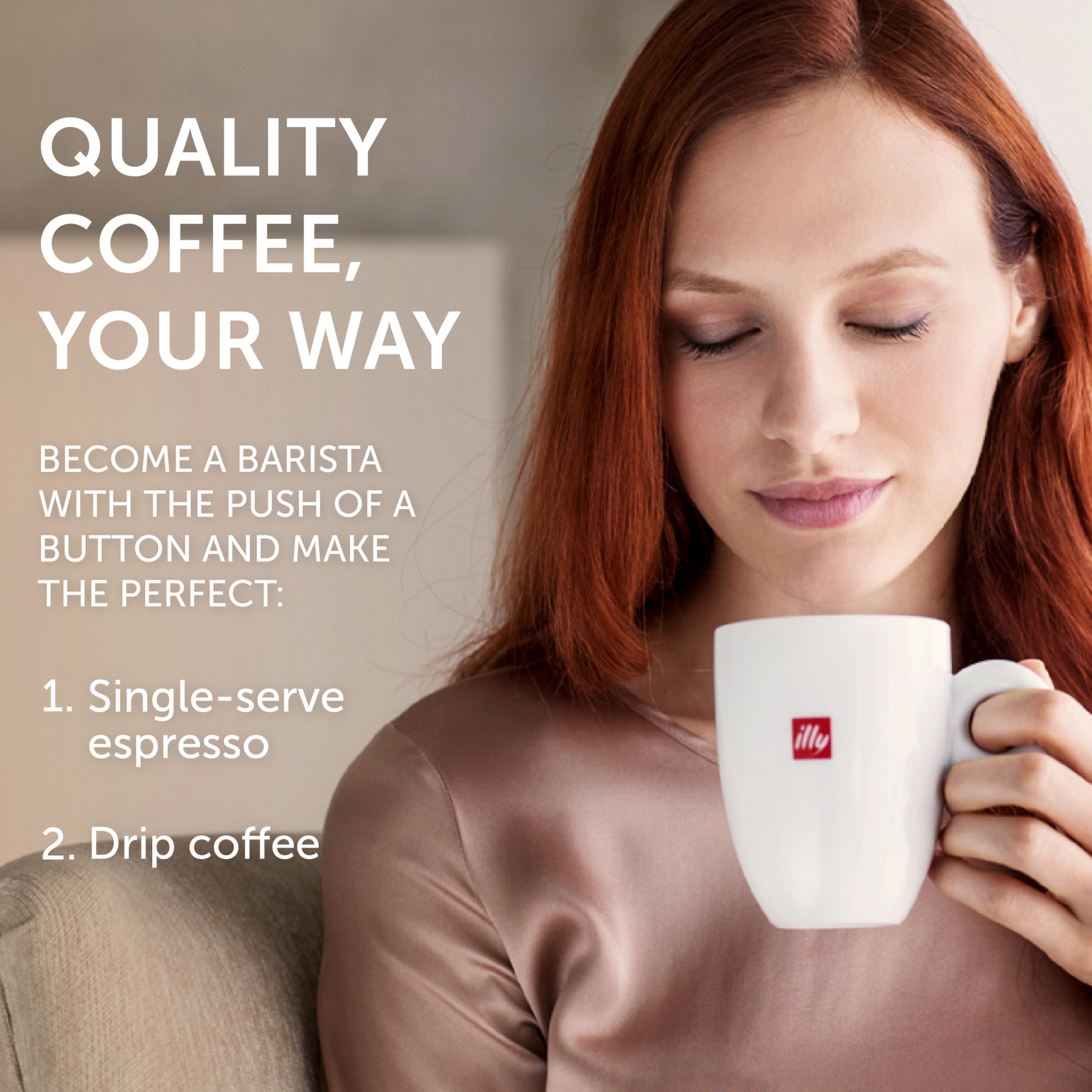 Illy Y3.3 Espresso Machine - Single Serve Coffee Maker for IperEspresso Capsules, 19 Bar Pressure, Compact White Design | Perfect for Home, Office & Small Spaces