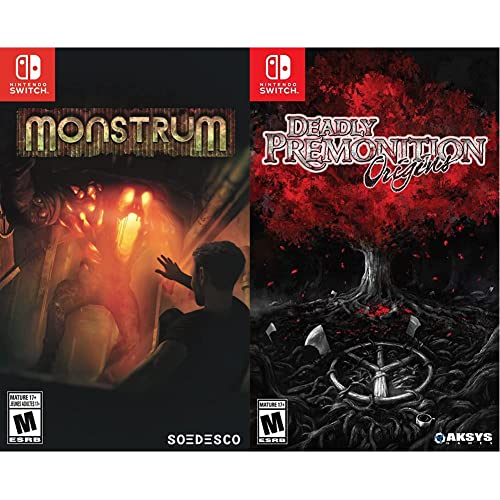 Monstrum & Deadly Premonition Origins - Nintendo Switch Games Bundle | Action-Adventure Horror Survival Game for Nintendo Switch | Perfect for Horror Game Fans & Multiplayer Gaming Nights