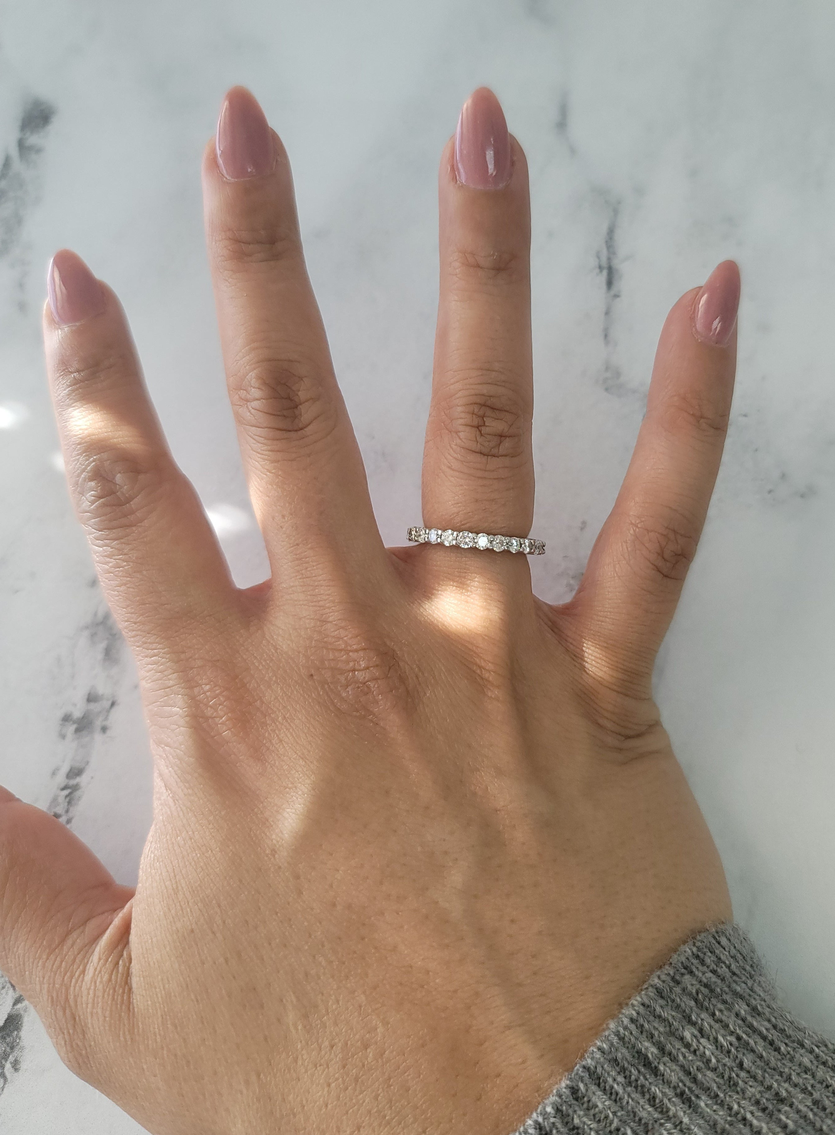 1.48cttw Eternity Diamond Wedding Band in 14k White Gold - Perfect for Anniversaries, Engagements & Bridal Jewelry