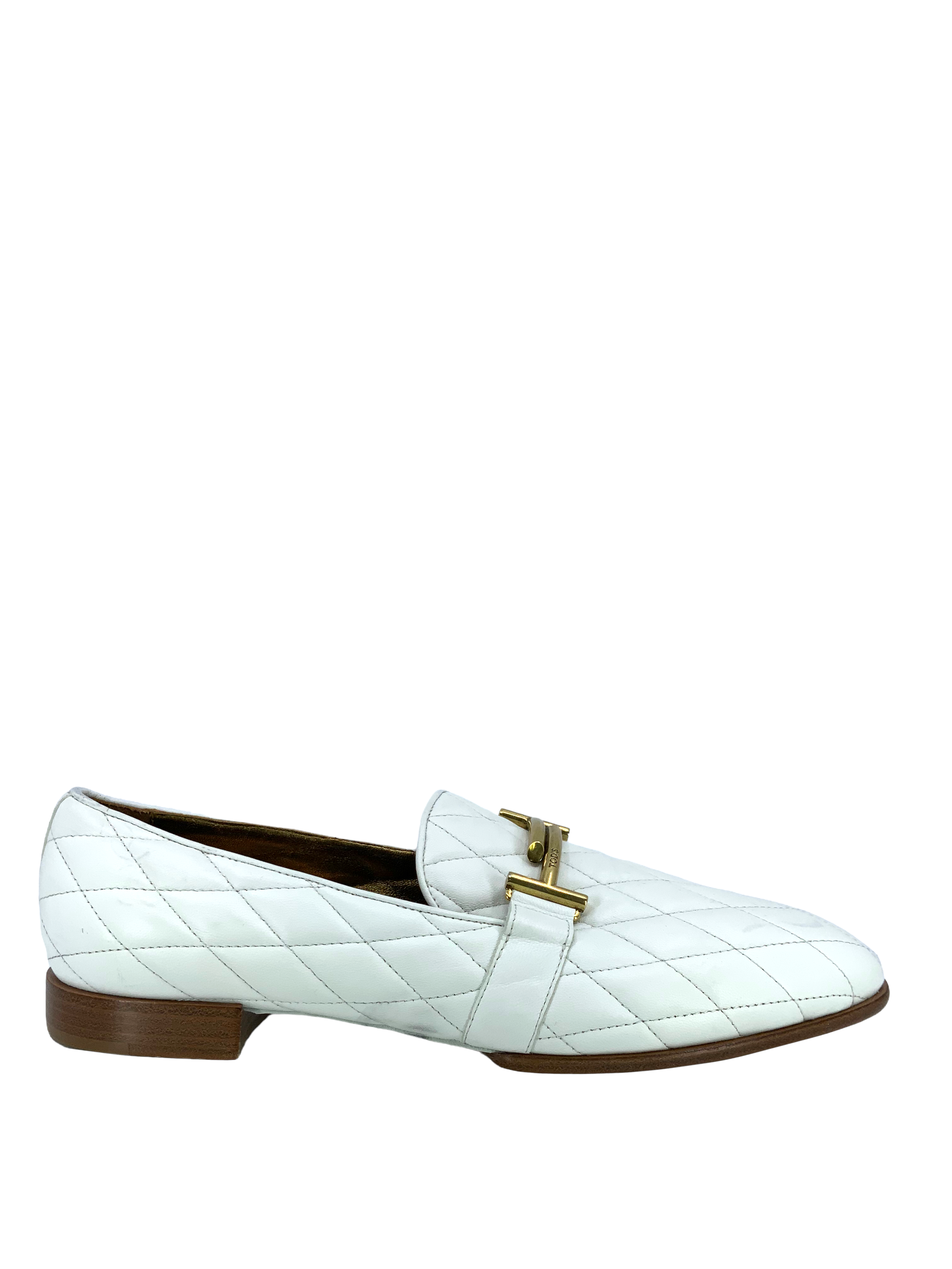 TOD'S Double T Quilted Leather Loafers for Men - Size 9 US | Luxury Italian Designer Slip-On Shoes for Business, Office & Casual Wear