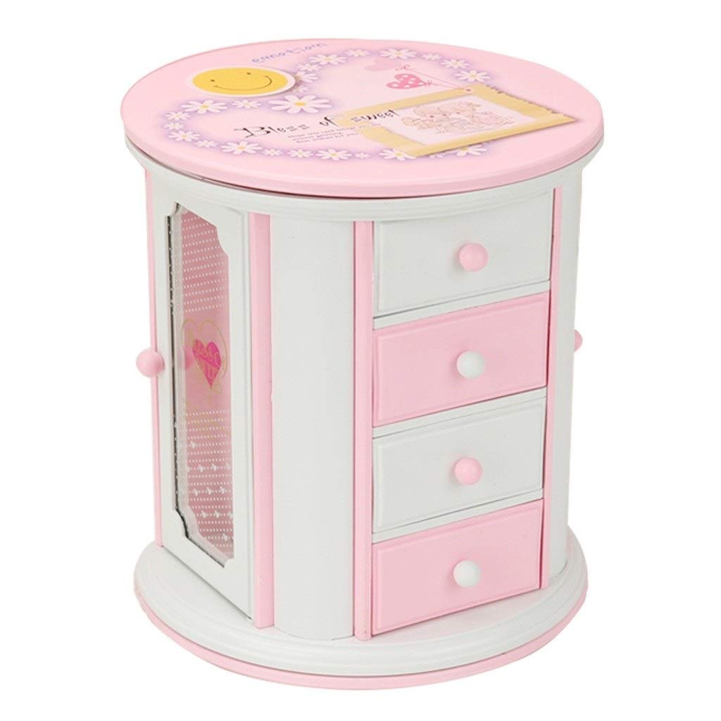 YIXIN2013SHOP Elegant Pink Musical Jewelry Box with Storage Drawer - Romantic Music Box Gift for Women & Girls - Perfect for Bedroom Decor, Jewelry Organization, and Special Occasions