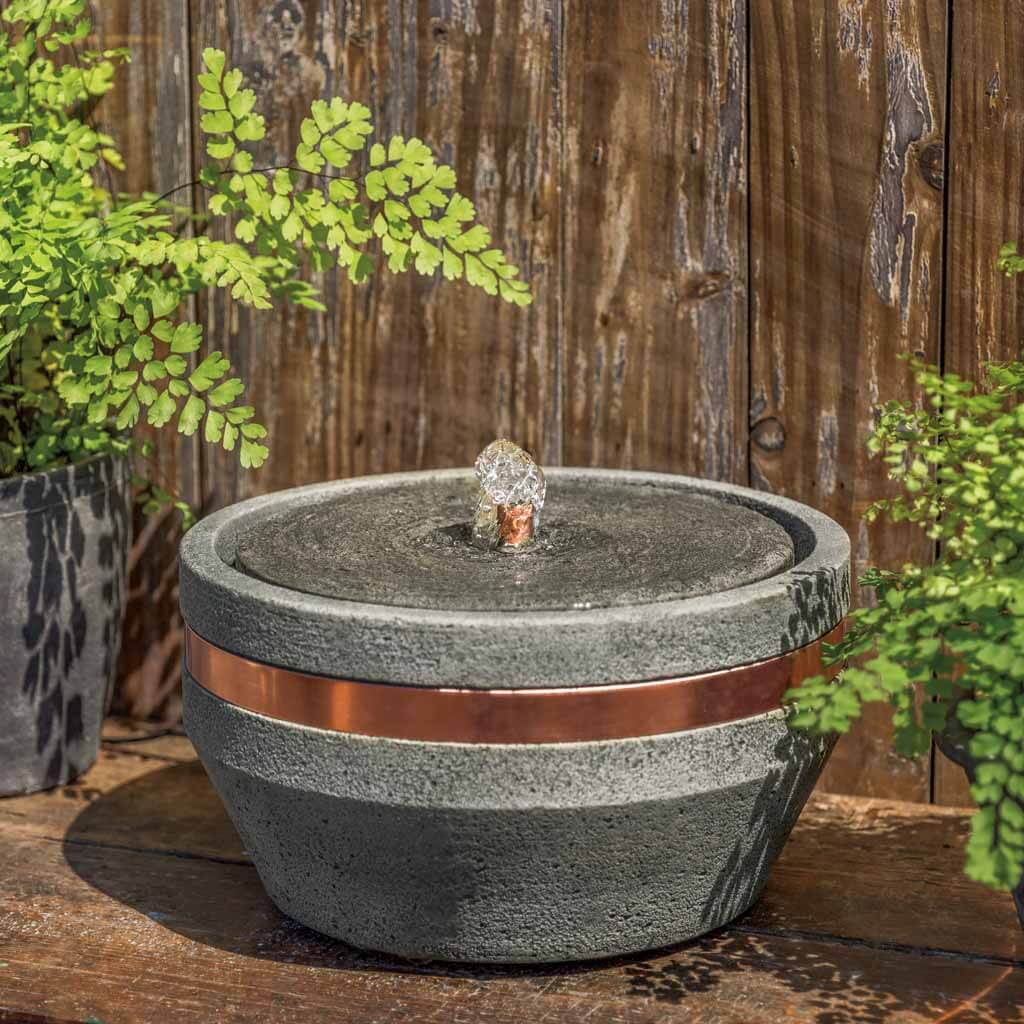 Campania International M Series Bevel Fountain - Elegant Outdoor Garden Water Feature for Patio, Yard, and Landscape Decor | Perfect for Backyard, Poolside, and Terrace Ambiance