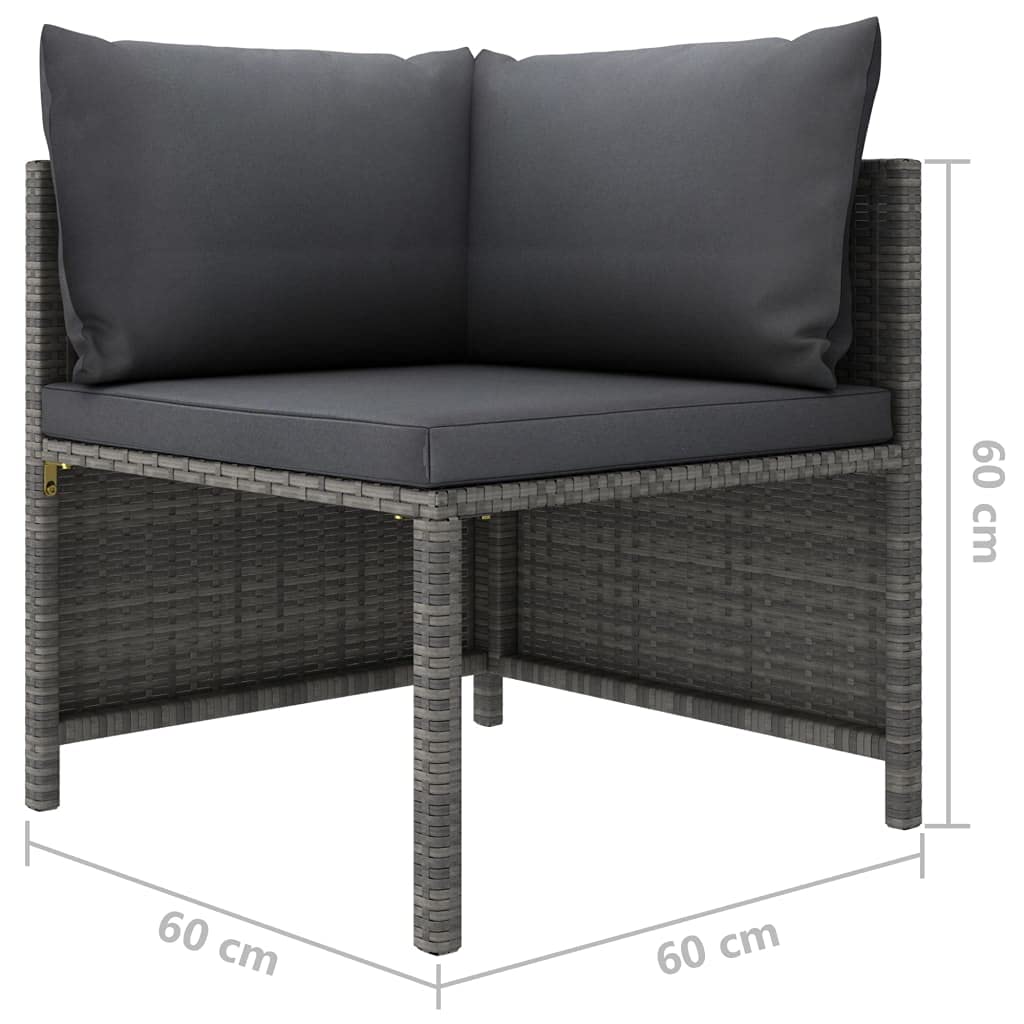 8-Piece Gray Patio Lounge Set with Comfortable Cushions & Footstools - Waterproof Poly Rattan Outdoor Furniture for Garden, Poolside & Backyard Relaxation