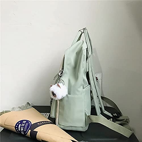 GGOOB Cute Kawaii Aesthetic Backpack for School - Lightweight Laptop Backpack with Multiple Pockets, Trendy Green College Backpack for Girls & Teens | Perfect for School, Travel & Daily Use