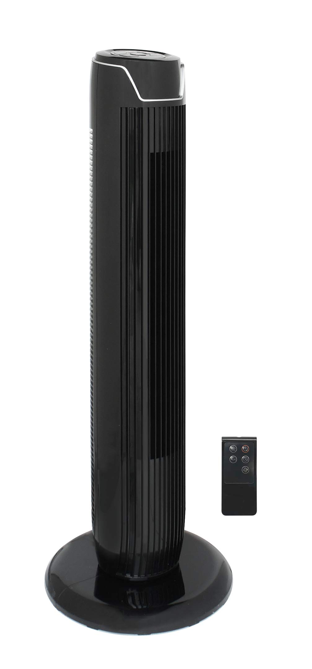 SPT SF-1536BK Black Oscillating Tower Fan with Remote Control, 3-Speed Settings & 12-Hour Timer - Perfect for Bedroom, Living Room and Office Cooling