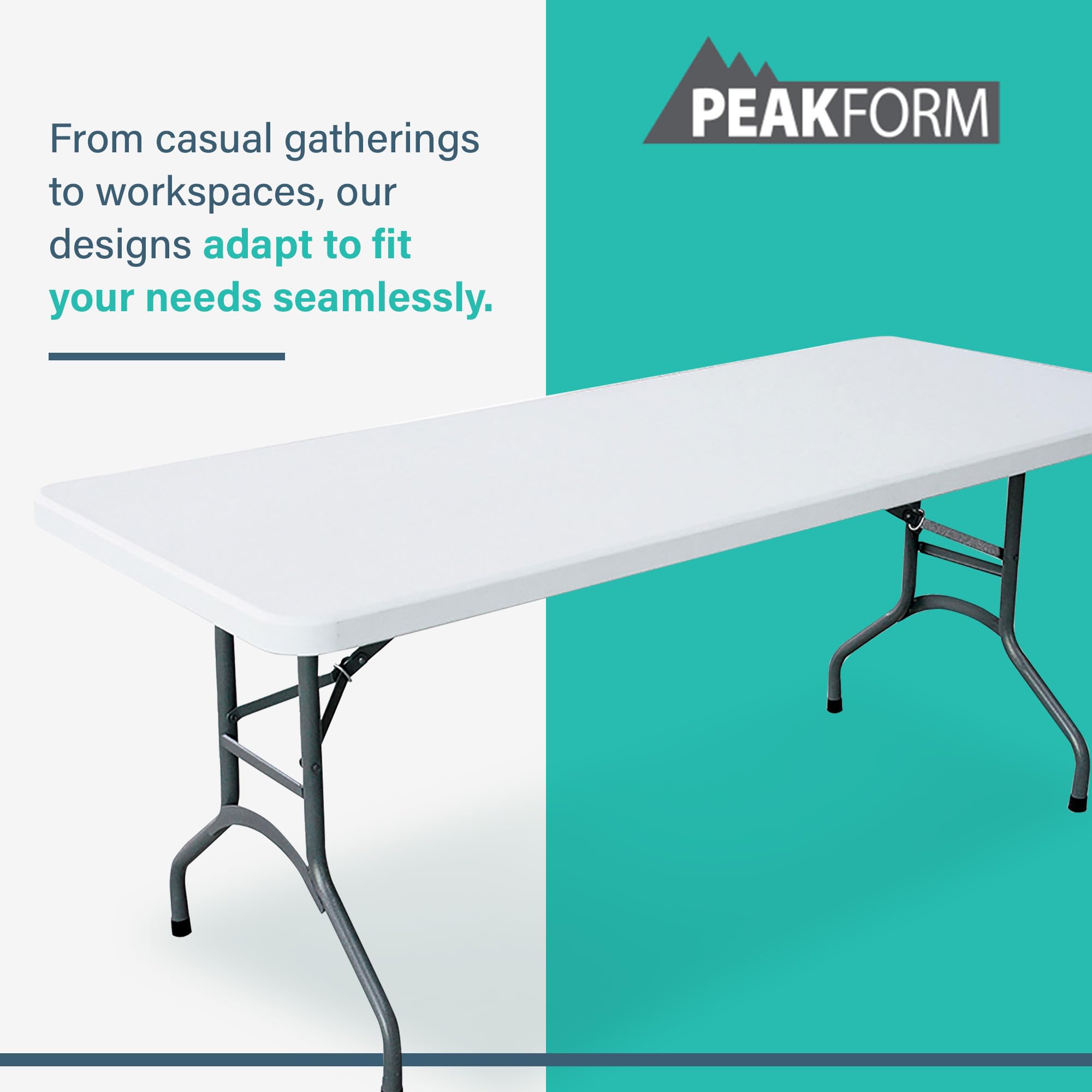 6 Foot White Lightweight Folding Banquet Table - Multipurpose Durable Desk with Secure Base for Indoor & Outdoor Events - Perfect for Weddings, Parties, Conferences and Picnics