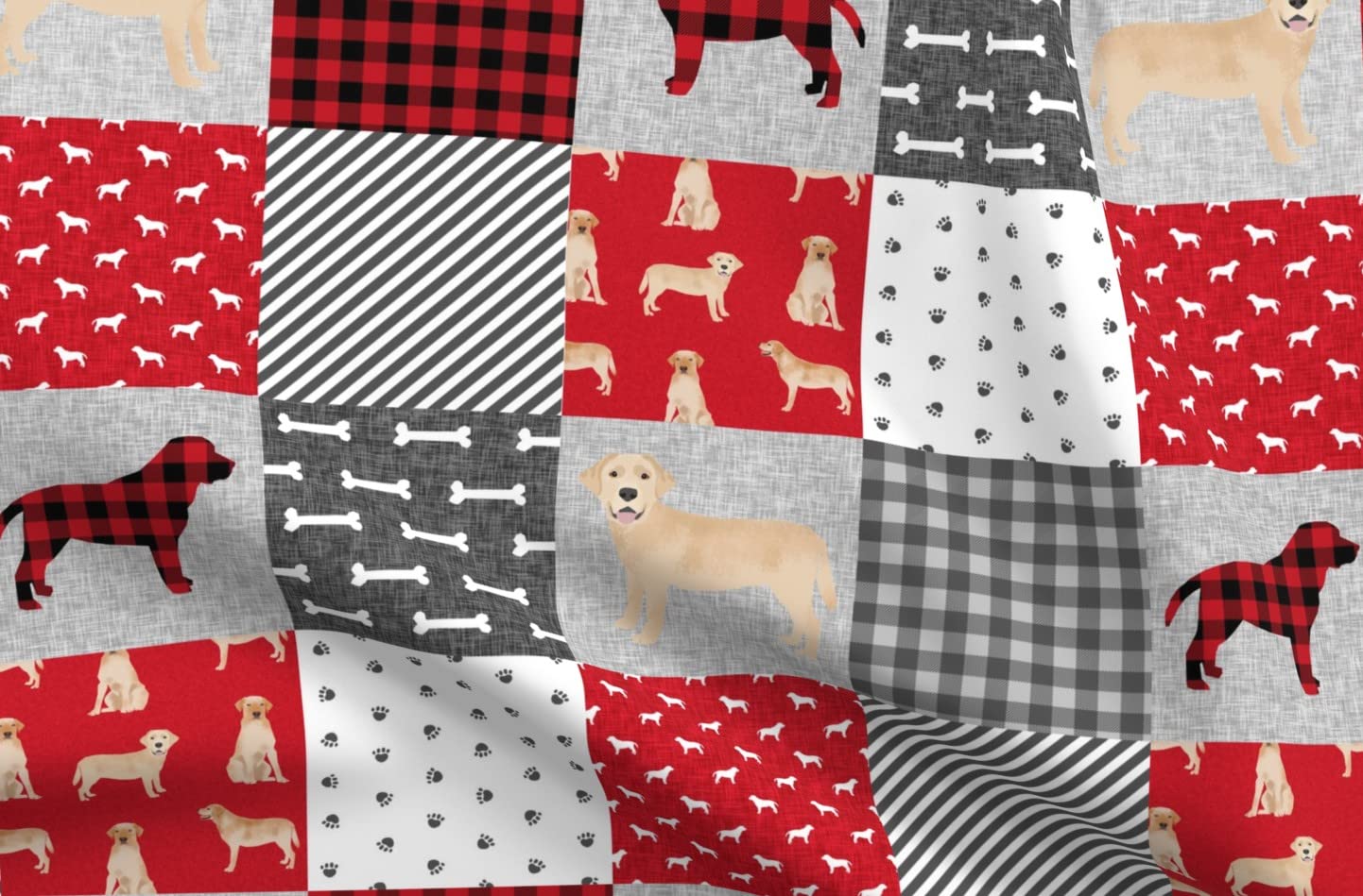 Yellow Labrador Pet Quilt Fabric - Dog Breed Printed Minky Fabric by The Yard for Sewing Baby Blankets & Quilt Backing - Soft Plush Material for DIY Projects, Nursery Decor & Cozy Home Accents