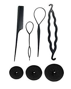 Datar Enterprises 7-Piece Hair Accessories Kit - Hair Donuts, Styling Tools for Updos, Buns & Ponytails - Perfect for Weddings, Parties & Everyday Hairstyles