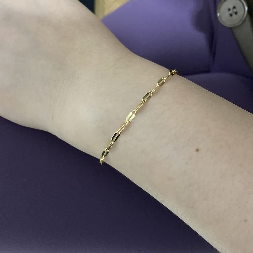 Dainty Gold Chain Bracelet for Women - Simple Layered Chain, Beaded Turquoise, Crystal Bar & Pearl Bracelets with Heart, Karma & Triangle Charms | Perfect for Everyday Wear, Gifts & Special Occasions