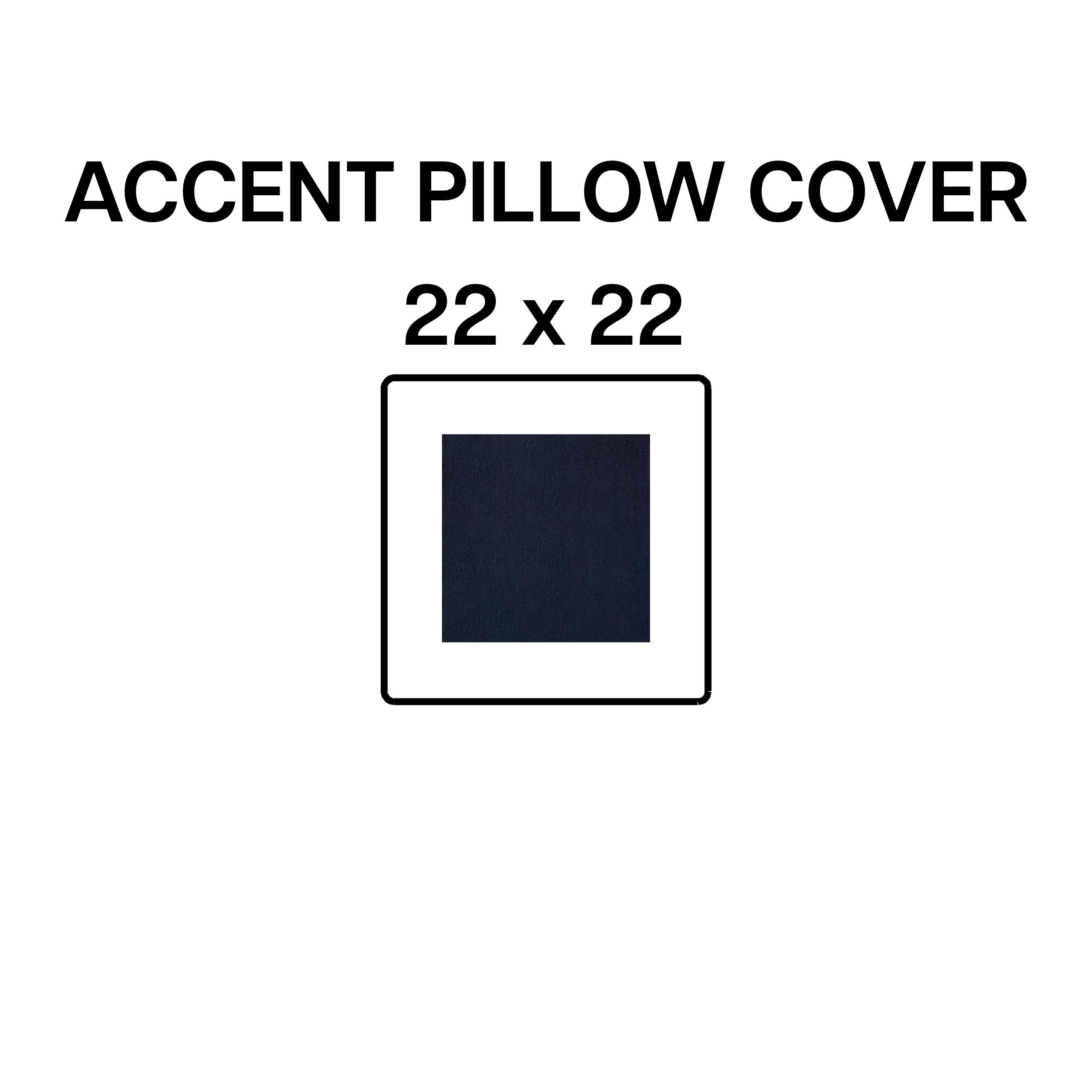 22x22 Inch Navy Blue Accent Pillow Cover - Soft Decorative Throw Pillow Case for Sofa, Bed & Home Decor - BP 643 112