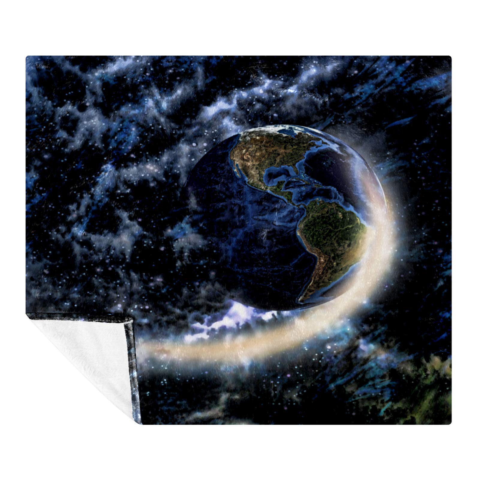 Space Nebula Planet Universe Fleece Blanket - Ultra Soft Hypoallergenic Microfiber Blanket for All Seasons | Lightweight & Cozy Throw for Bed, Sofa, Travel & Outdoor Camping