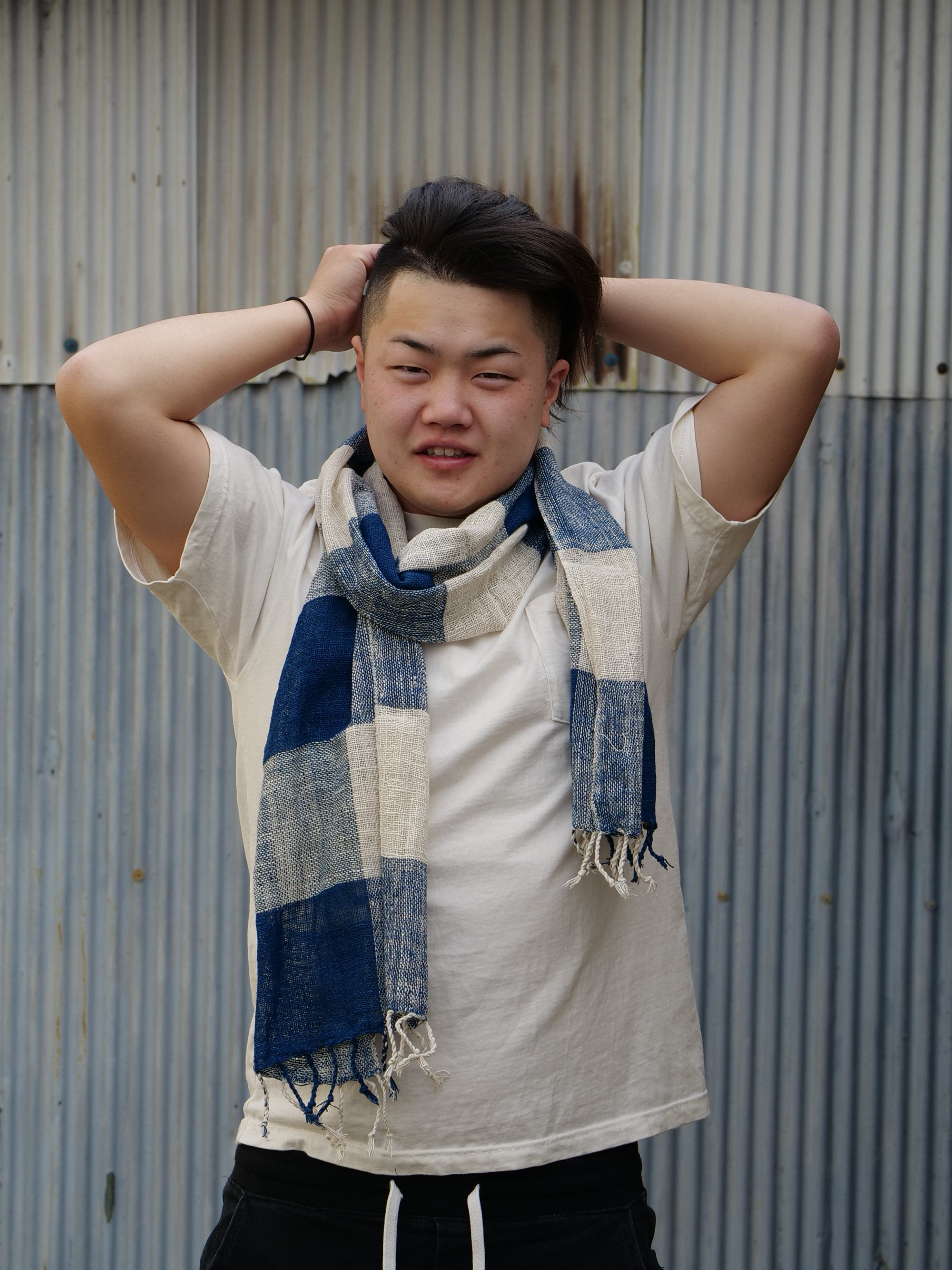 Handmade Indigo Dyed Scarf for Women - Soft Cotton Wrap Shawl for Fall & Winter - Perfect for Travel, Office, and Special Occasions