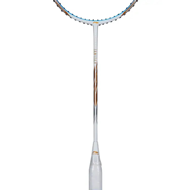 Li Ning IGNITE 8 White & Blue Badminton Racket - Prestrung Professional Shuttlecock Racket for Men & Women | Perfect for Badminton Tournaments & Casual Play | Made in China