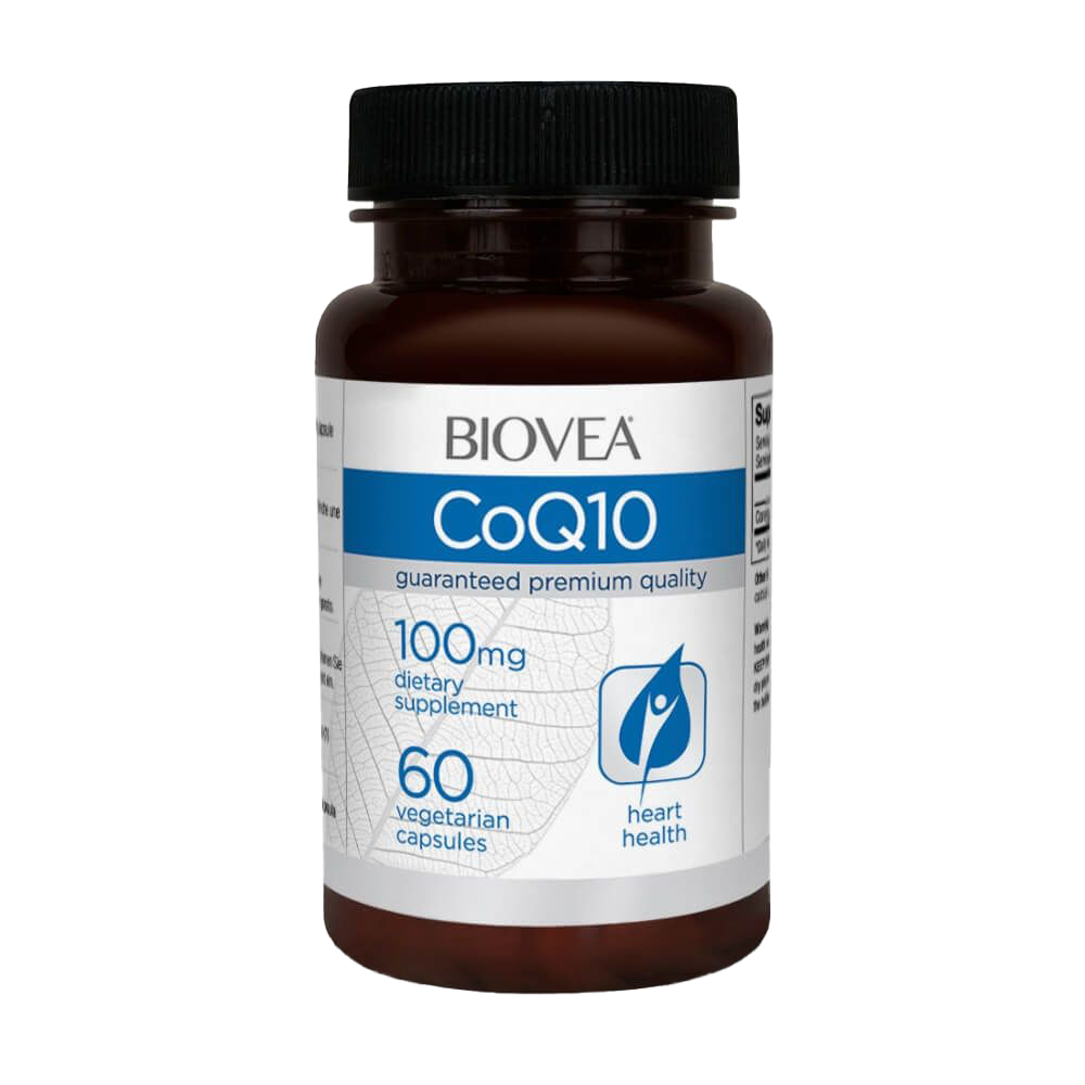 Biovea CoEnzyme Q10 (CoQ10) 100mg - 60 Vegetarian Capsules for Heart Health & Energy Support - Antioxidant Supplement for Cardiovascular Wellness & Cellular Energy Production