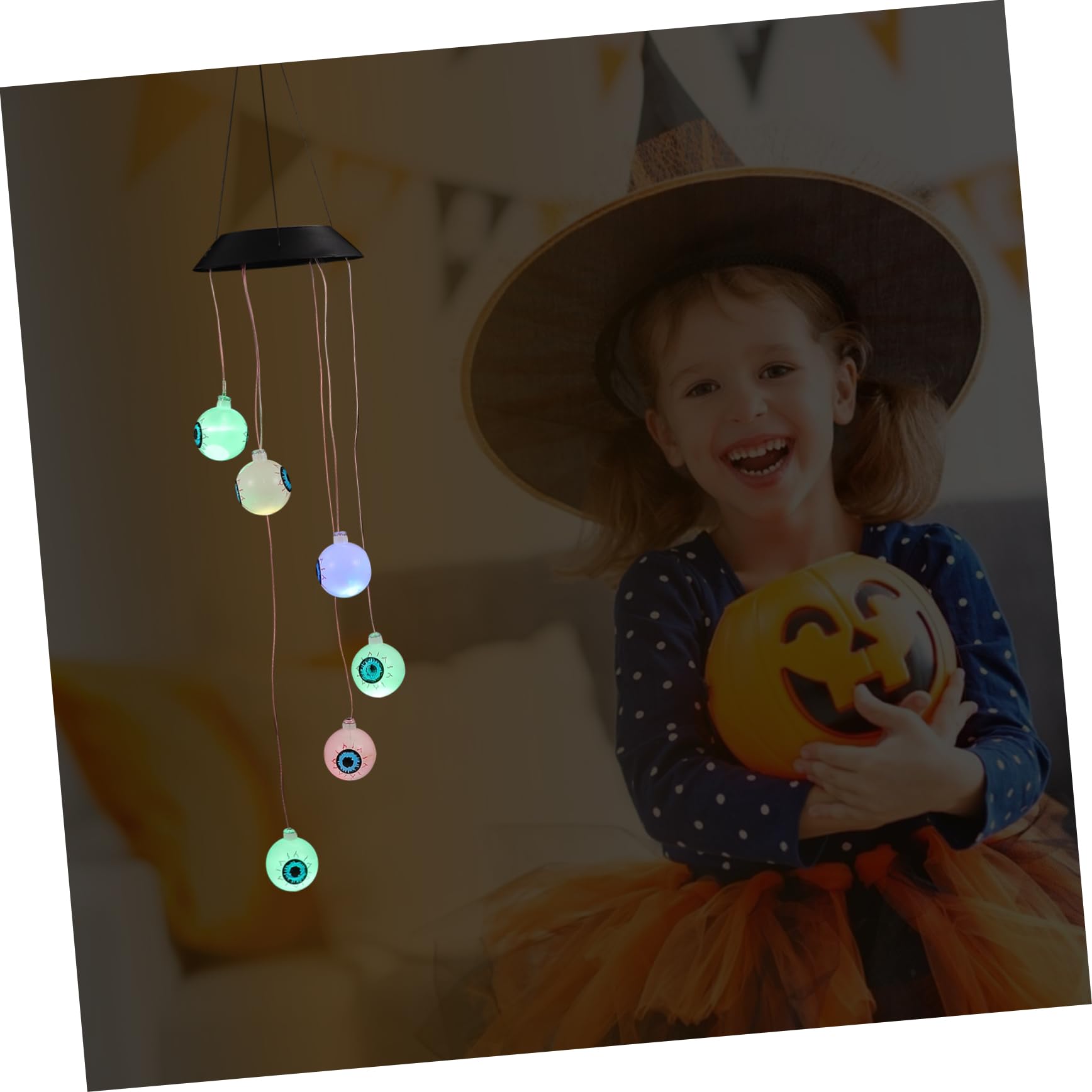 NOLITOY Solar-Powered Halloween Decorations - Scary Eyeball Lights for Outdoor Halloween Party, Yard, Garden & Porch Decor - Waterproof Halloween Themed Hanging Lanterns for Spooky Atmosphere