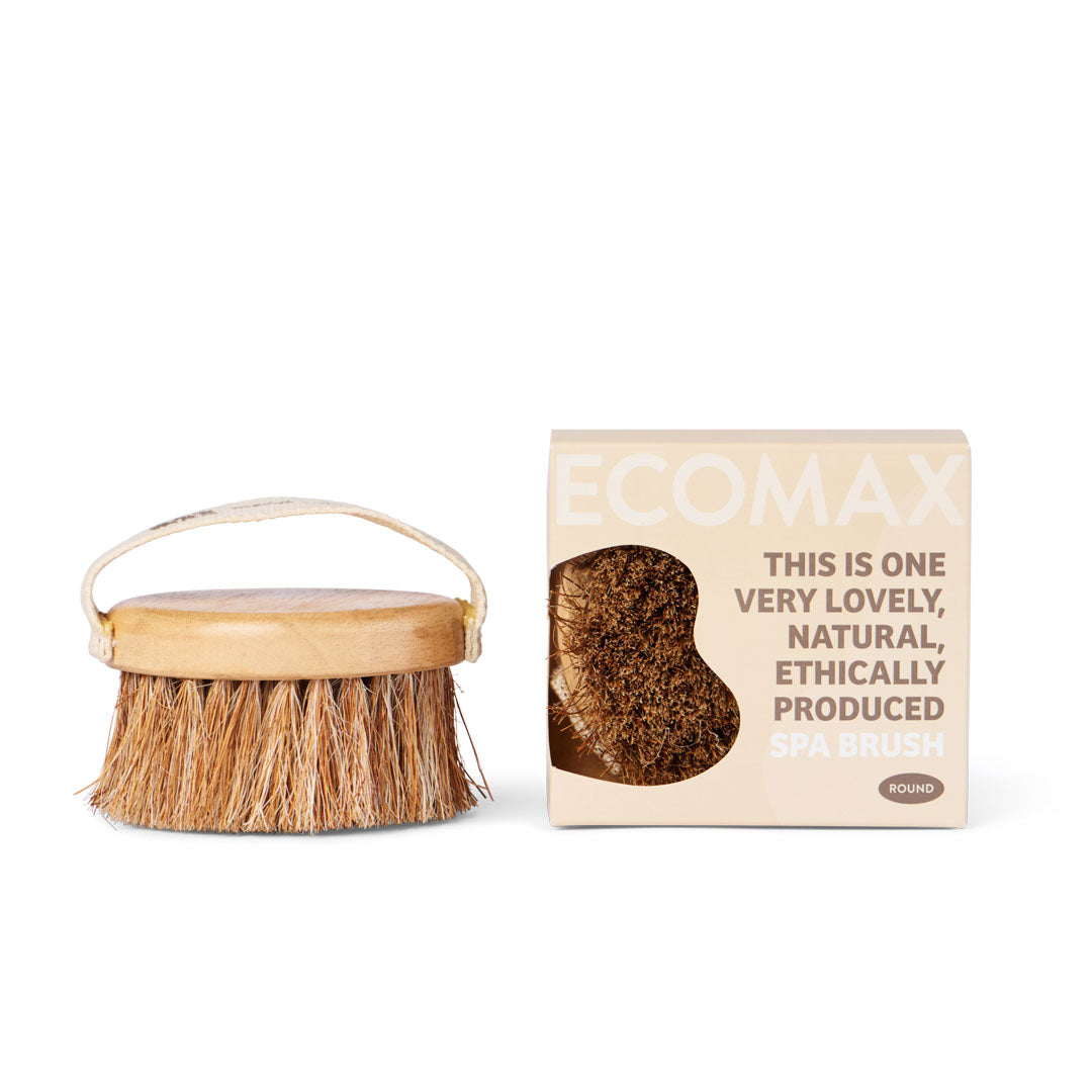 EcoMax Spa Round Body Brush - Exfoliating & Massaging for Smooth Skin - Perfect for Shower, Bath & Self-Care Routine